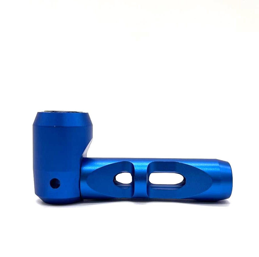 Metal hand pipe with glass bowl and tube