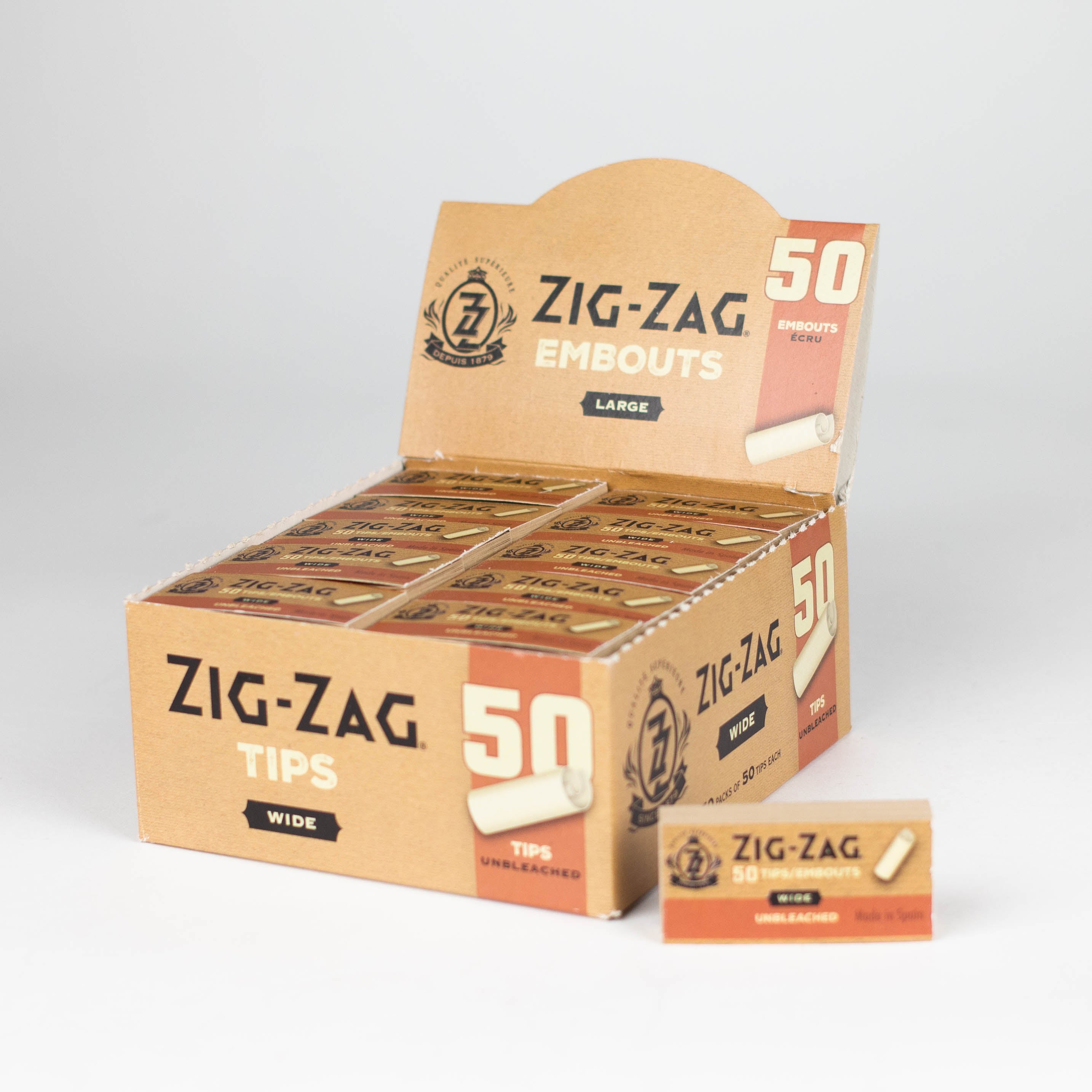 ZIG-ZAG | Unbleached Wide Tips box of 50