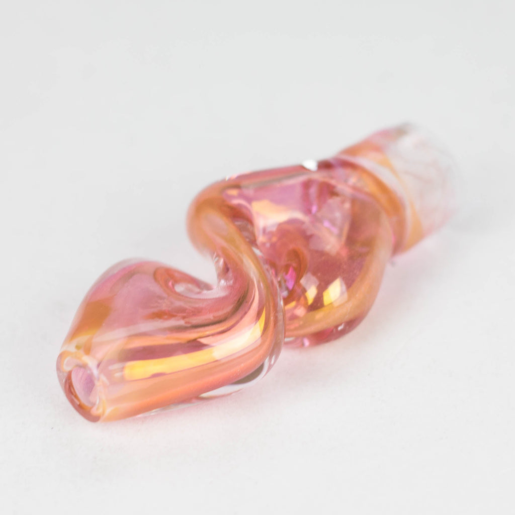 2.5" Pink Gold fumed Glass Twist Pipe Pack of 4
