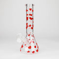 10" Glass Bong With Happy Valentine's Day Design