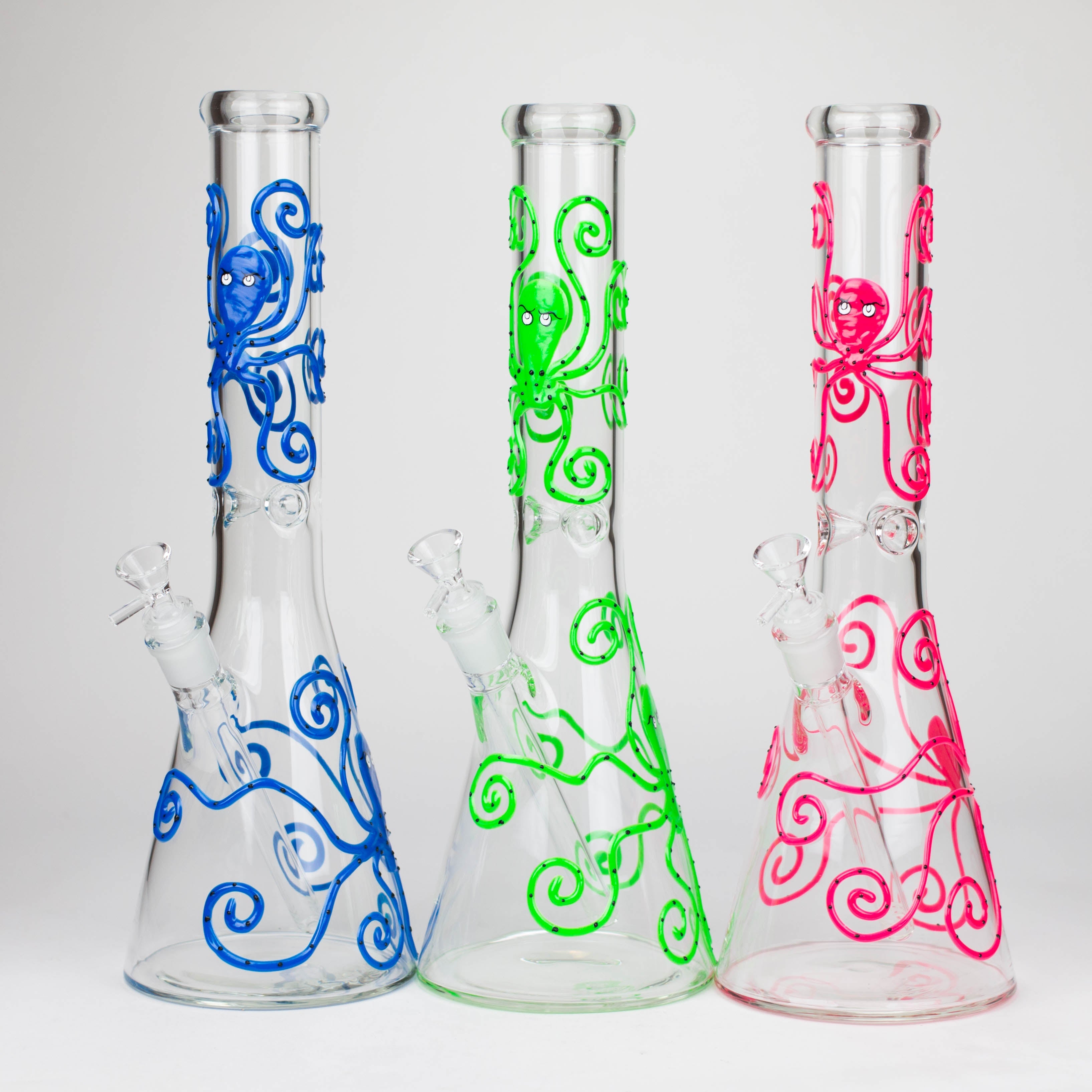 15.5" Glow in the dark beaker glass water bong [AK082]
