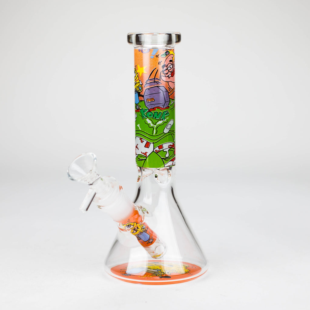 7.5" 4mm Cartoon Design Beaker Bong [PIP877]