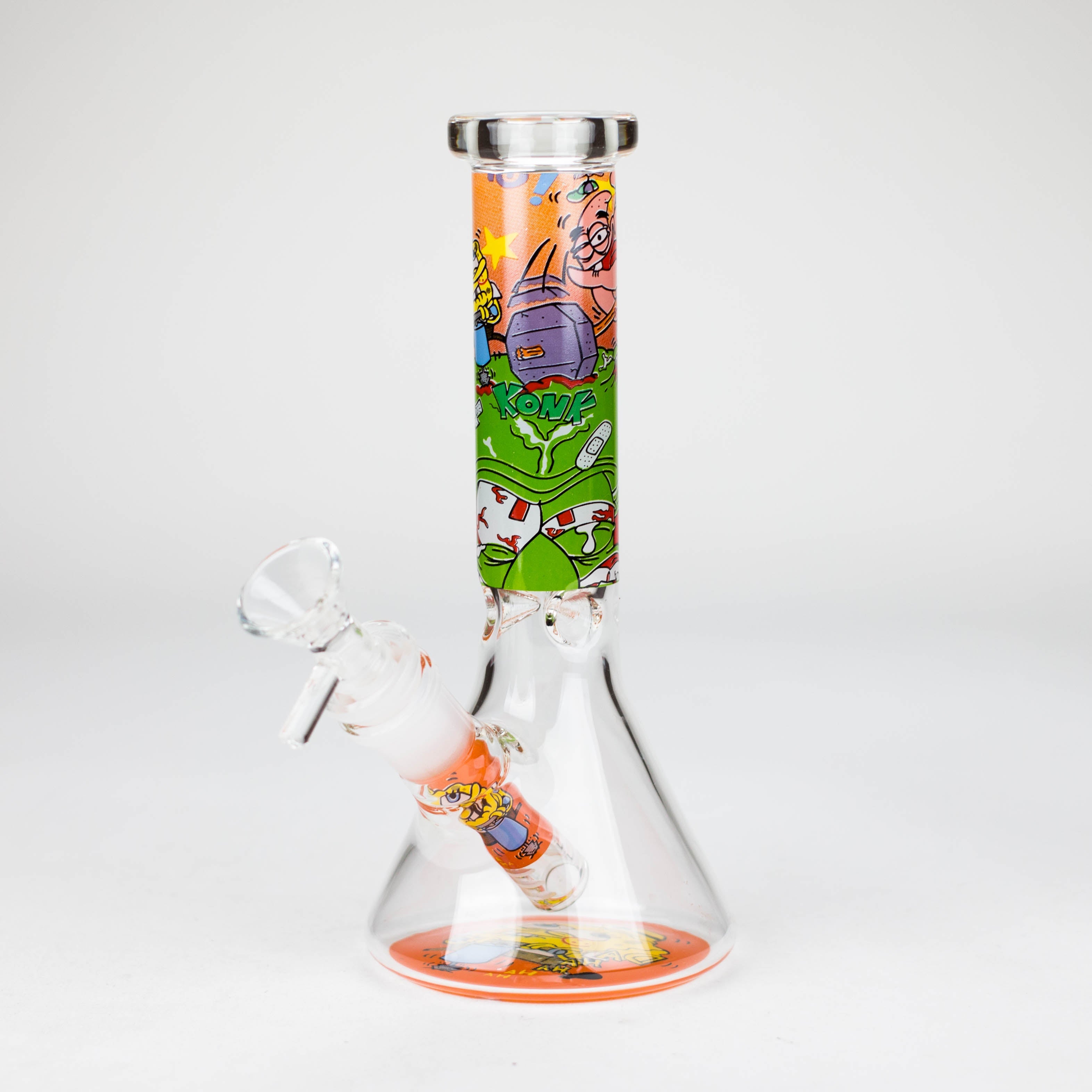 7.5" 4mm Cartoon Design Beaker Bong [PIP877]