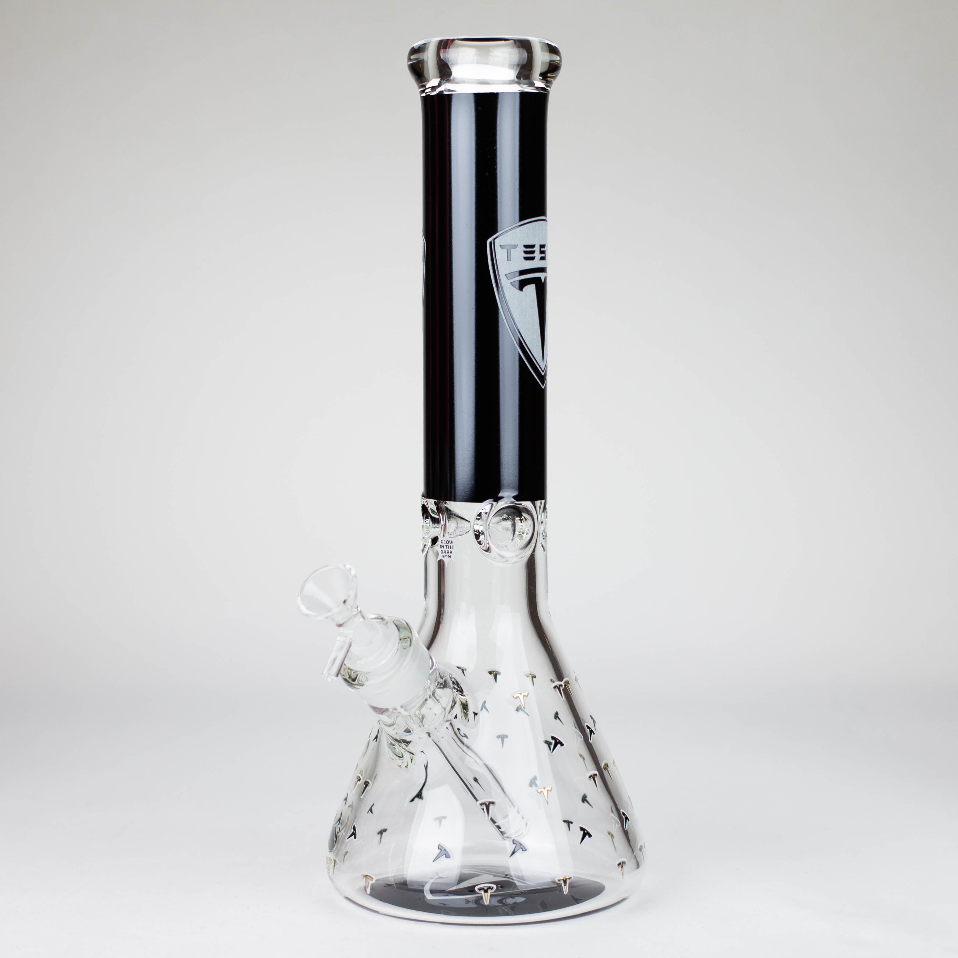 TSLA Glow in the Dark 14" 9 mm glass bong [PIP866]