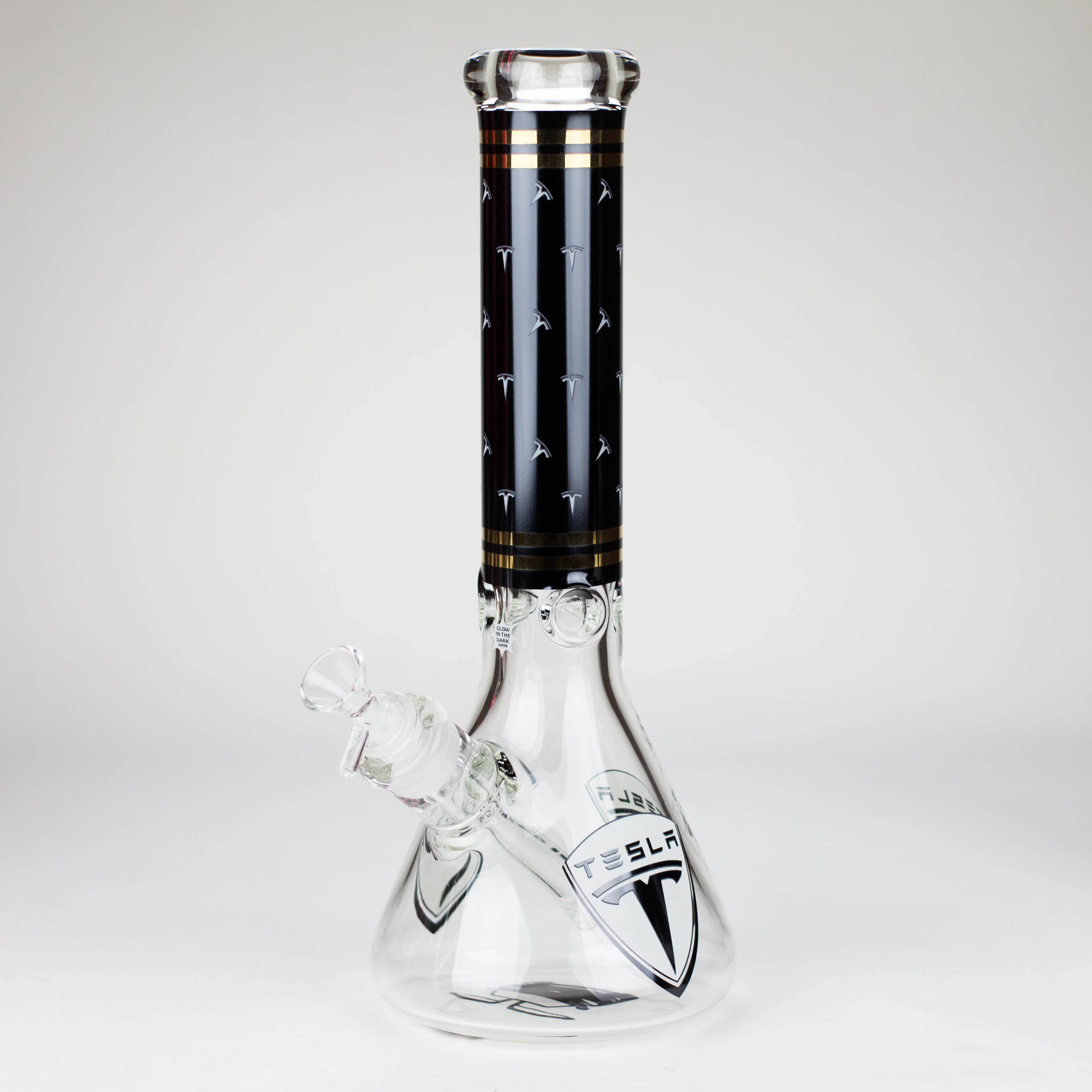 TSLA Glow in the Dark 14" 9 mm glass bong [PIP866]