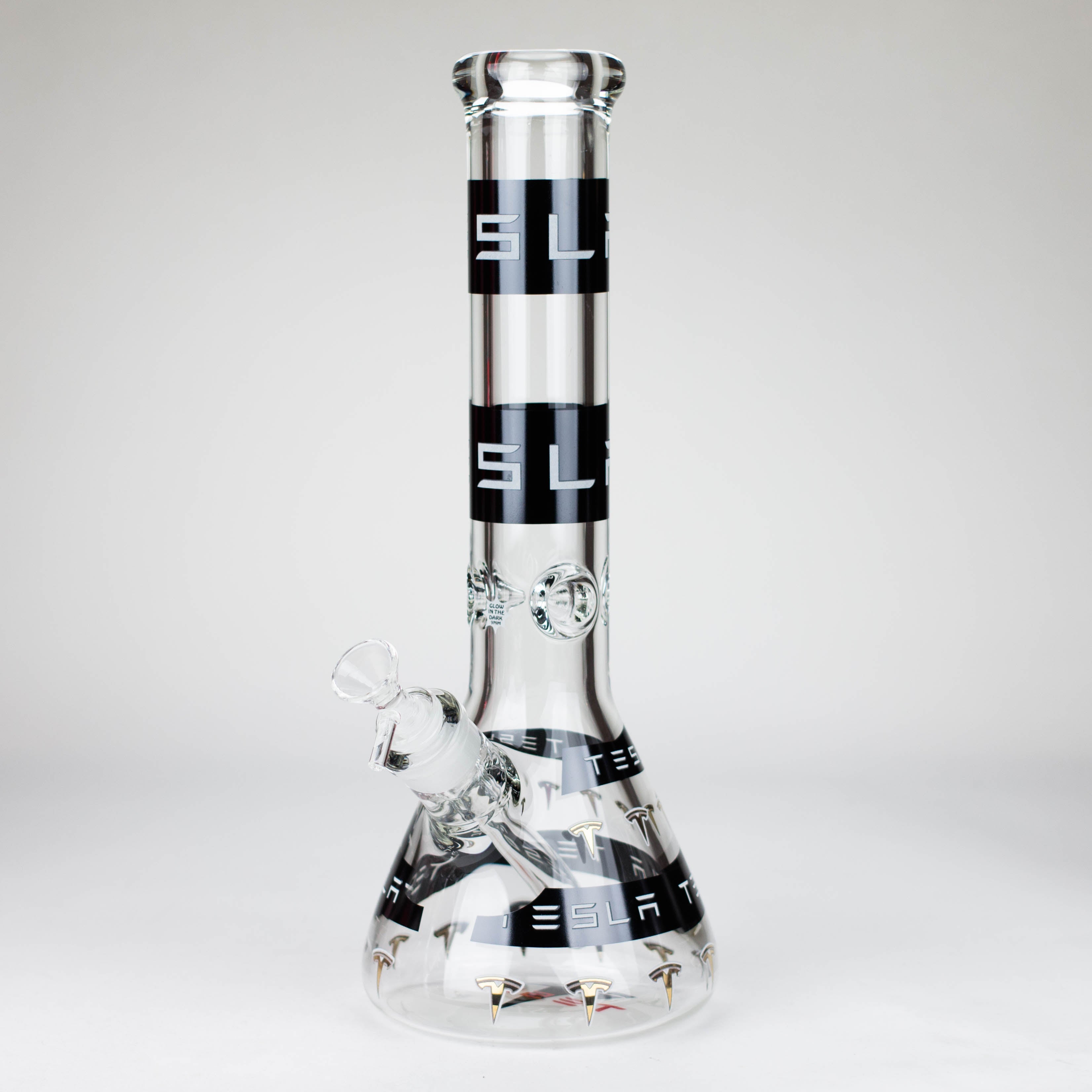 TSLA Glow in the Dark 14" 9 mm glass bong [PIP866]