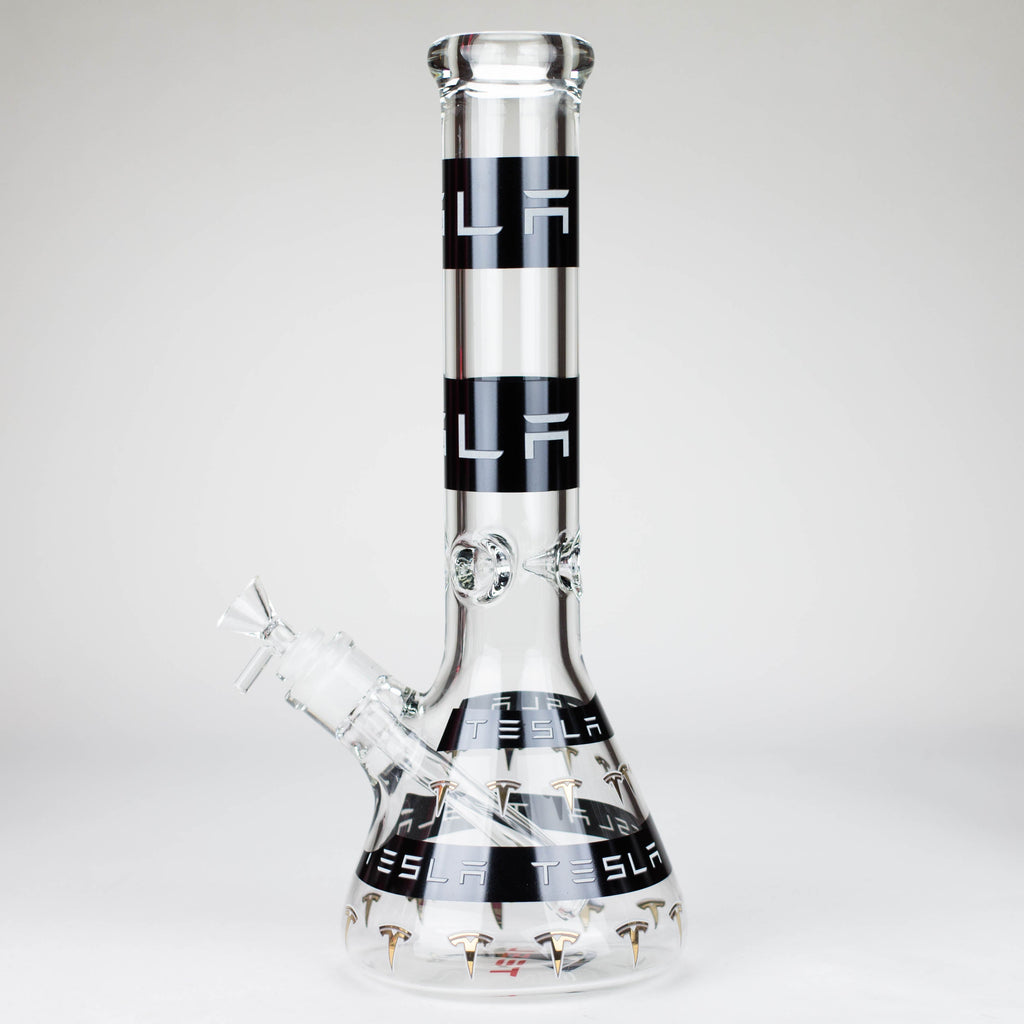 TSLA Glow in the Dark 14" 9 mm glass bong [PIP866]
