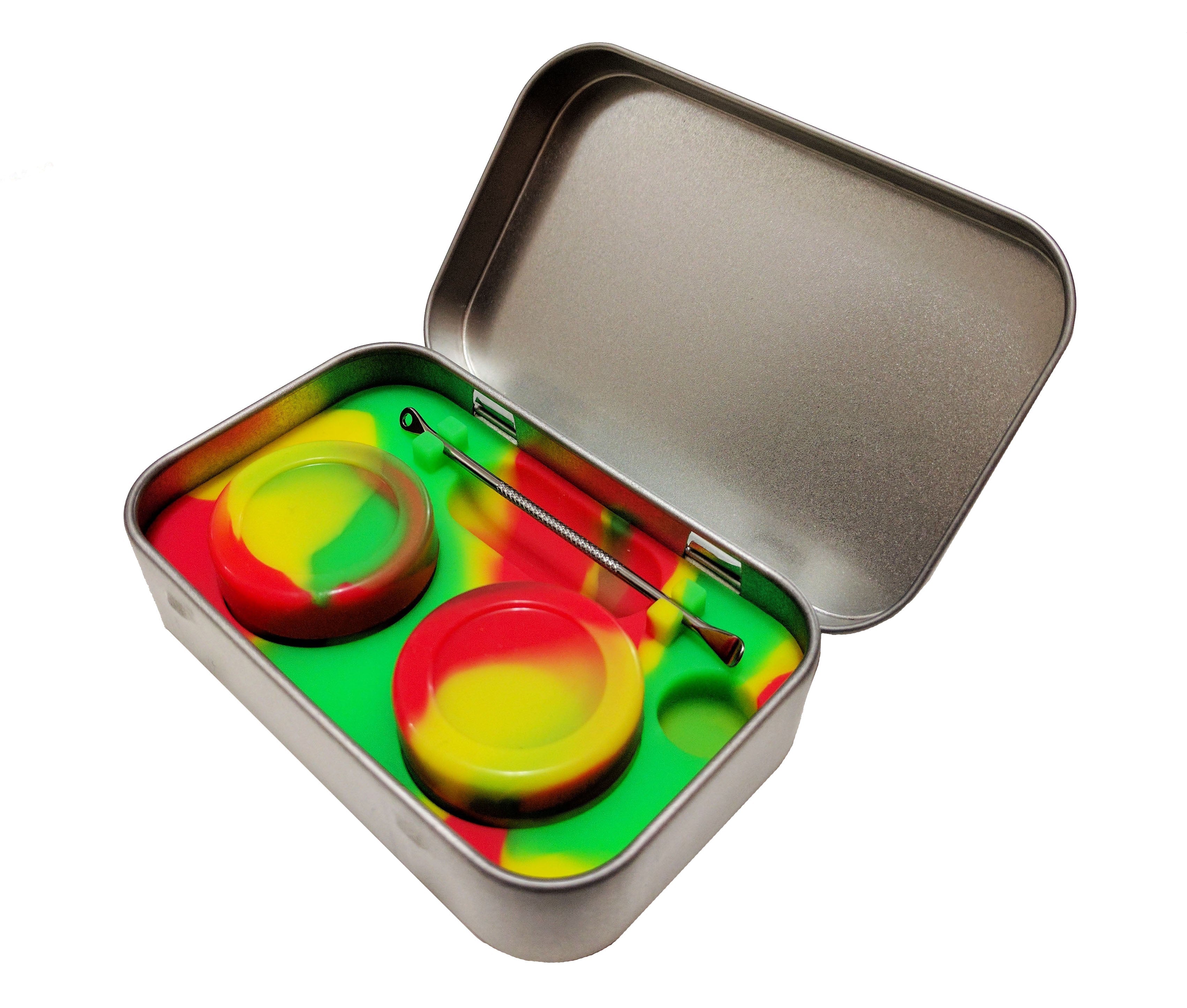 2*5ml Non-Stick Silicone Container Tin Box Set with 1 Steel Dab Tool