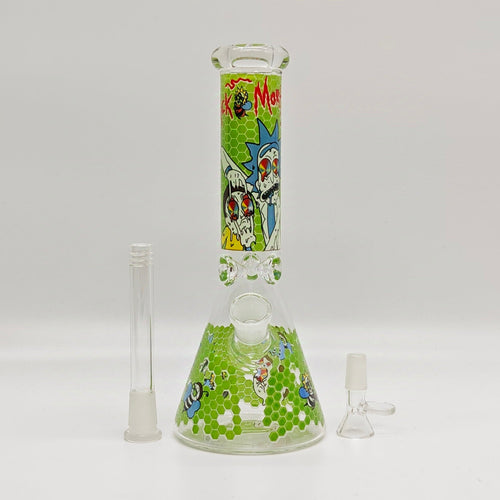 10" 5mm Assorted Design Beaker Bong [103805P]