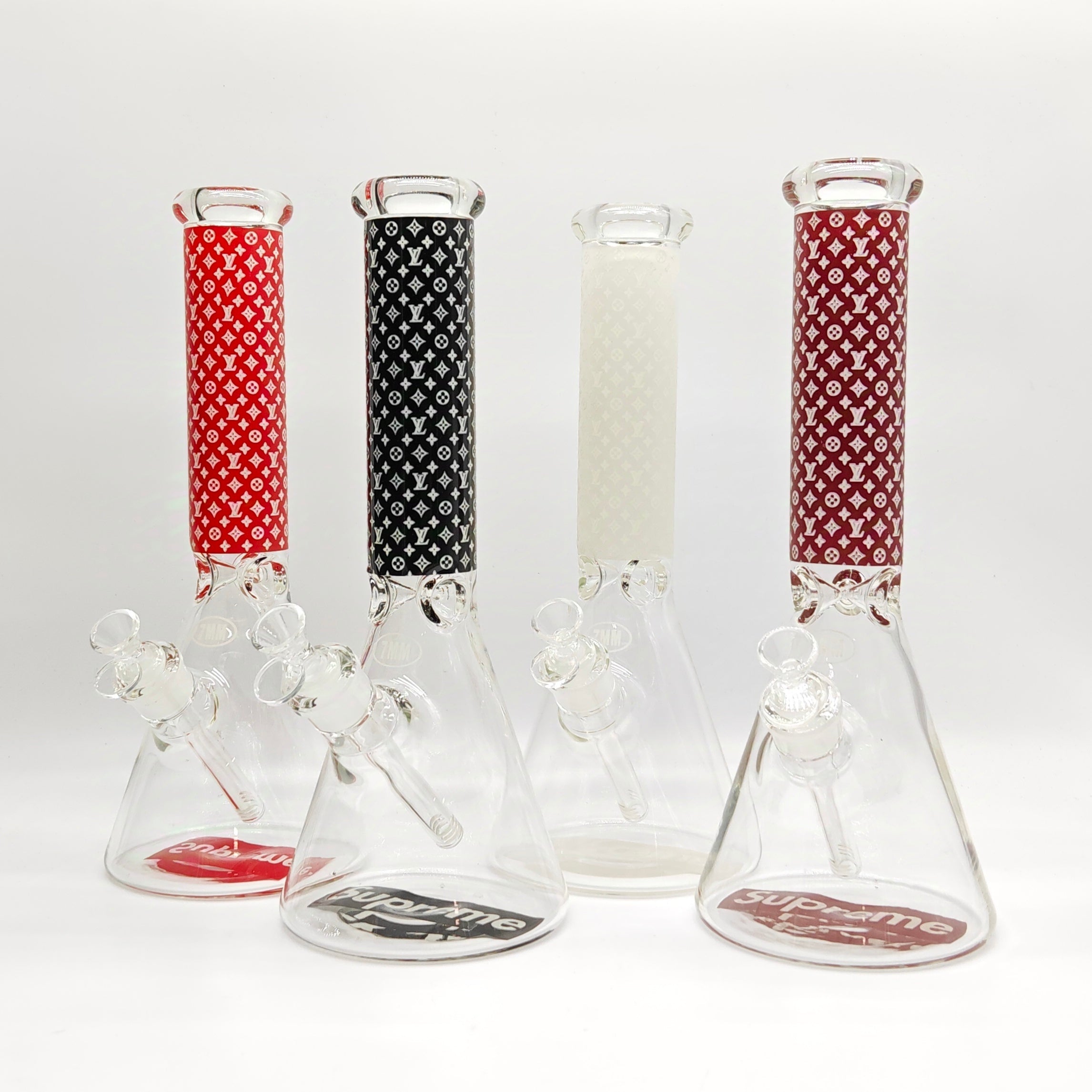 14" Stylish Designed 7mm Glow in the dark Glass Bong [LV145007]
