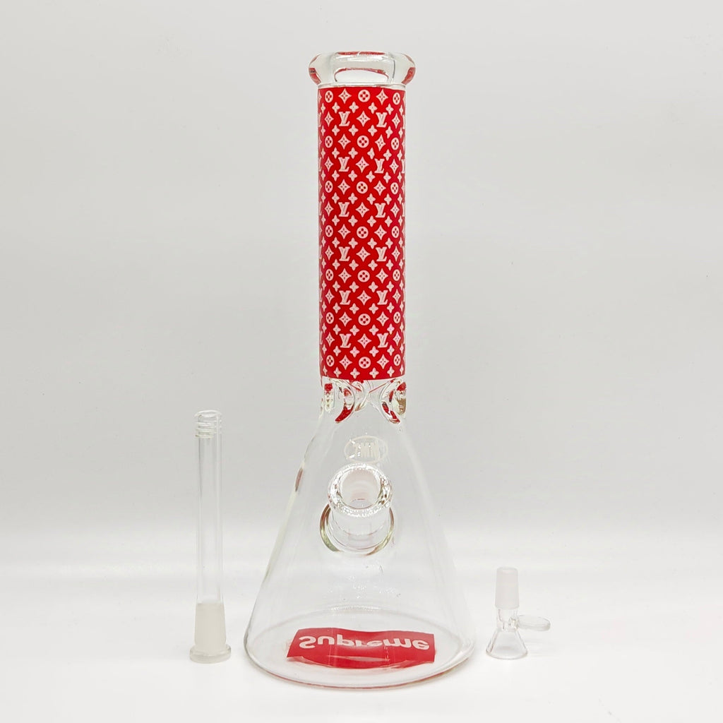 14" Stylish Designed 7mm Glow in the dark Glass Bong [LV145007]