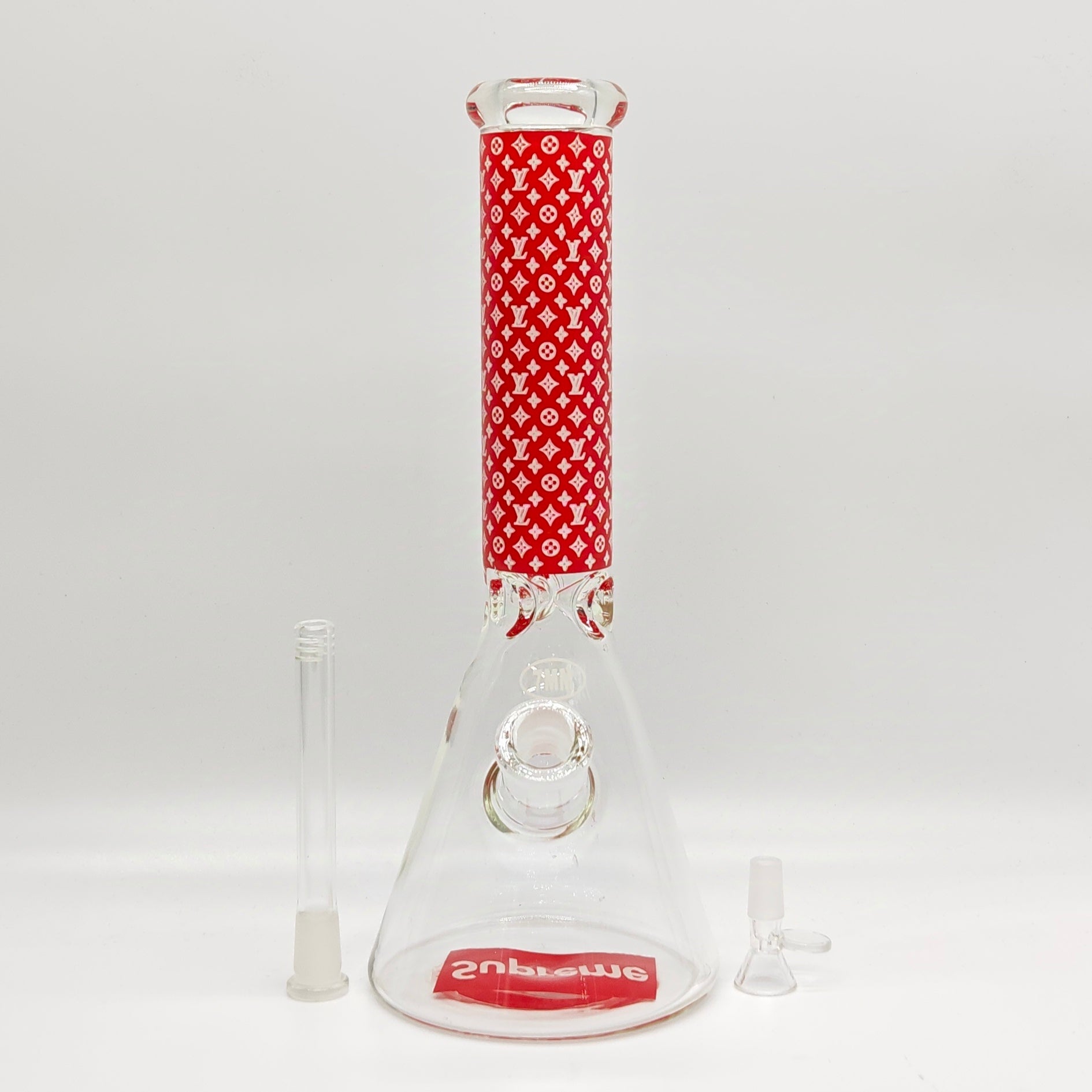 14" Stylish Designed 7mm Glow in the dark Glass Bong [LV145007]