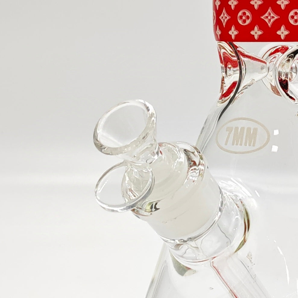 14" Stylish Designed 7mm Glow in the dark Glass Bong [LV145007]