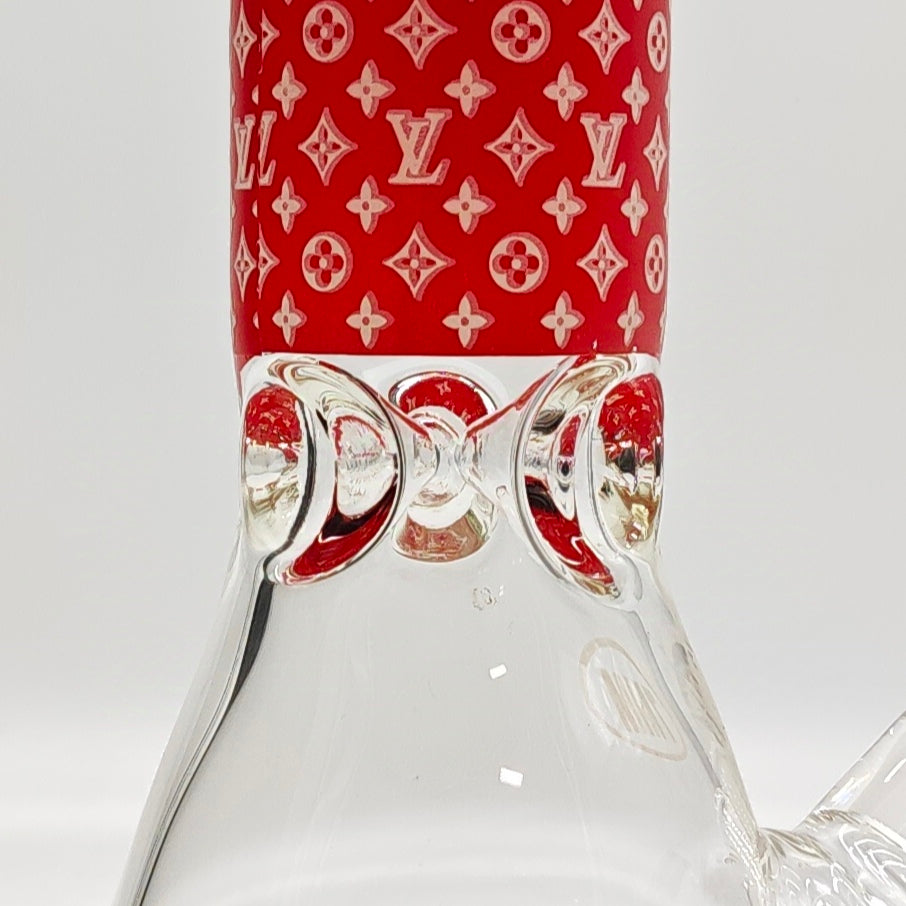 14" Stylish Designed 7mm Glow in the dark Glass Bong [LV145007]