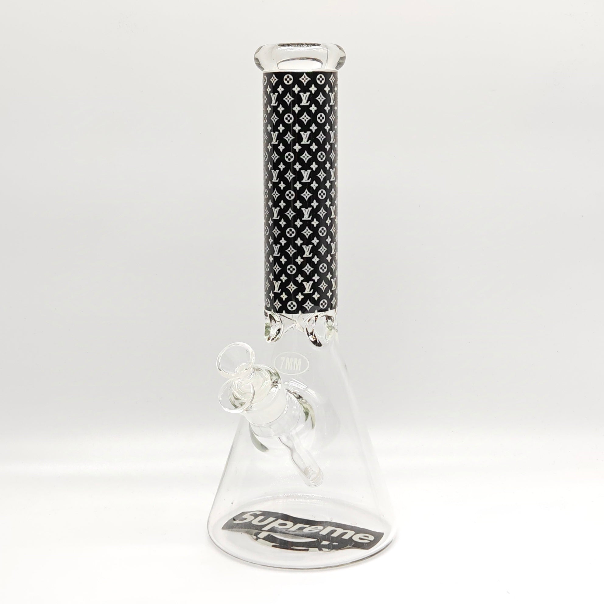 14" Stylish Designed 7mm Glow in the dark Glass Bong [LV145007]