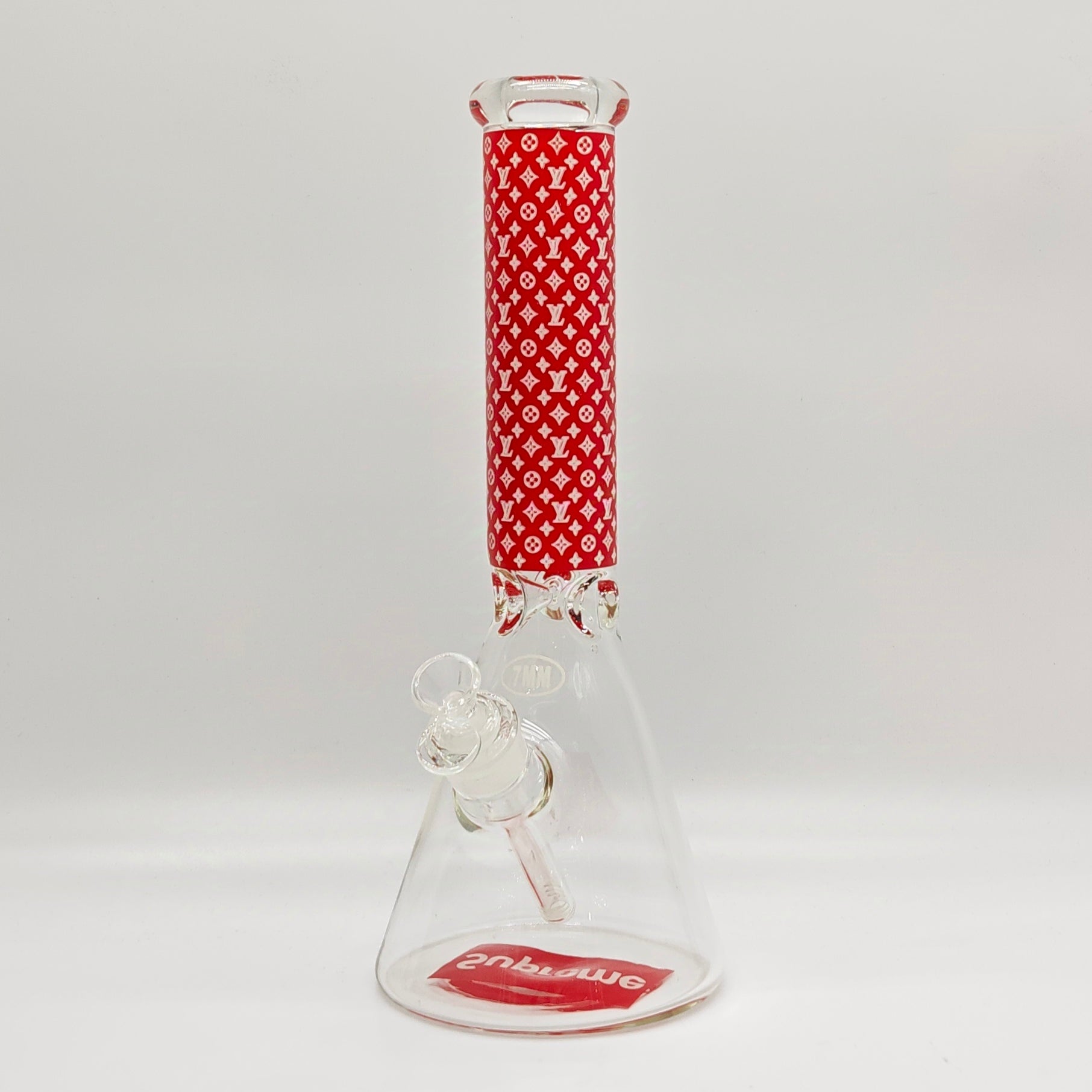 14" Stylish Designed 7mm Glow in the dark Glass Bong [LV145007]