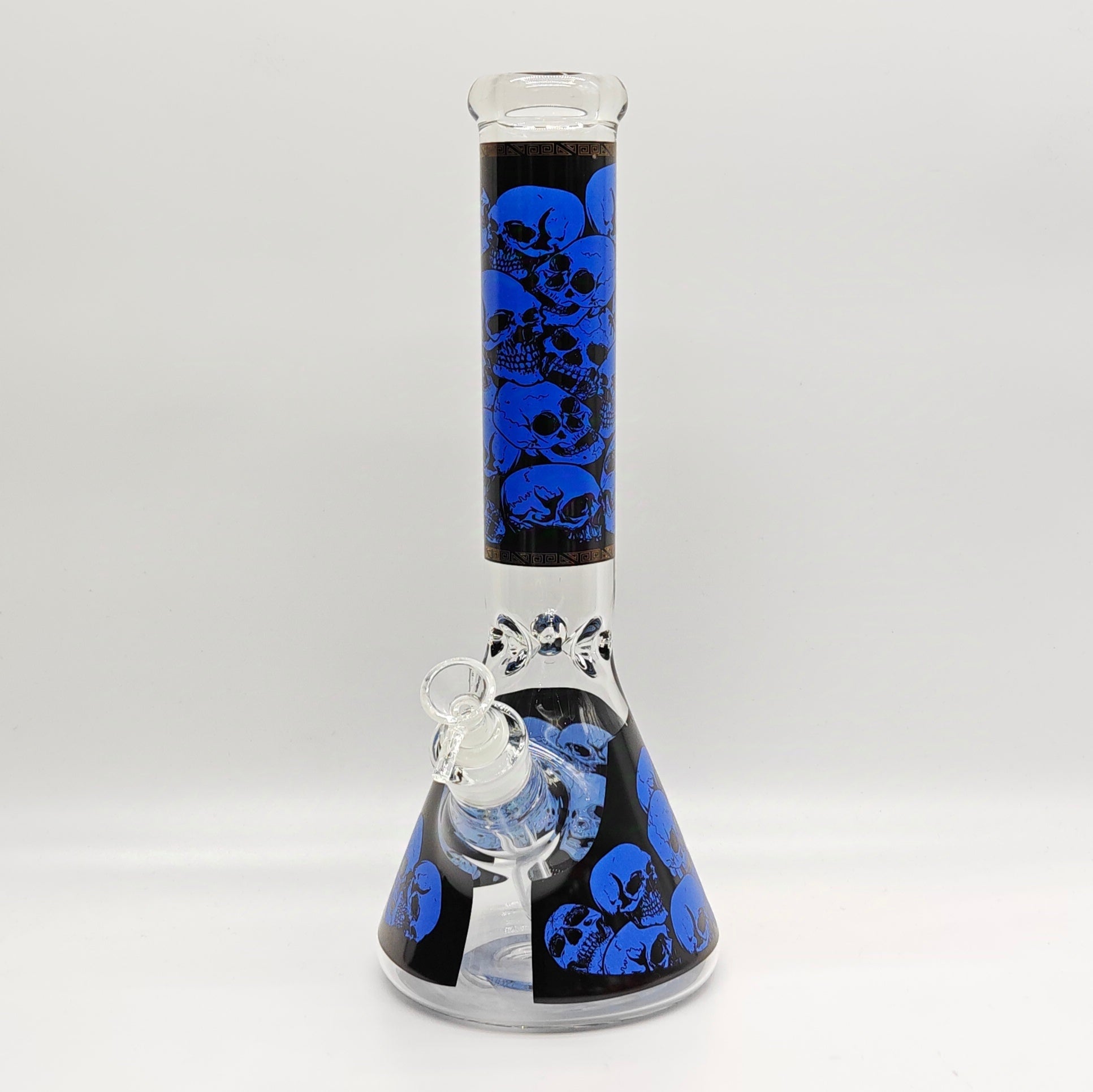 14" 7mm Skull Beaker Glass Bong [P8]