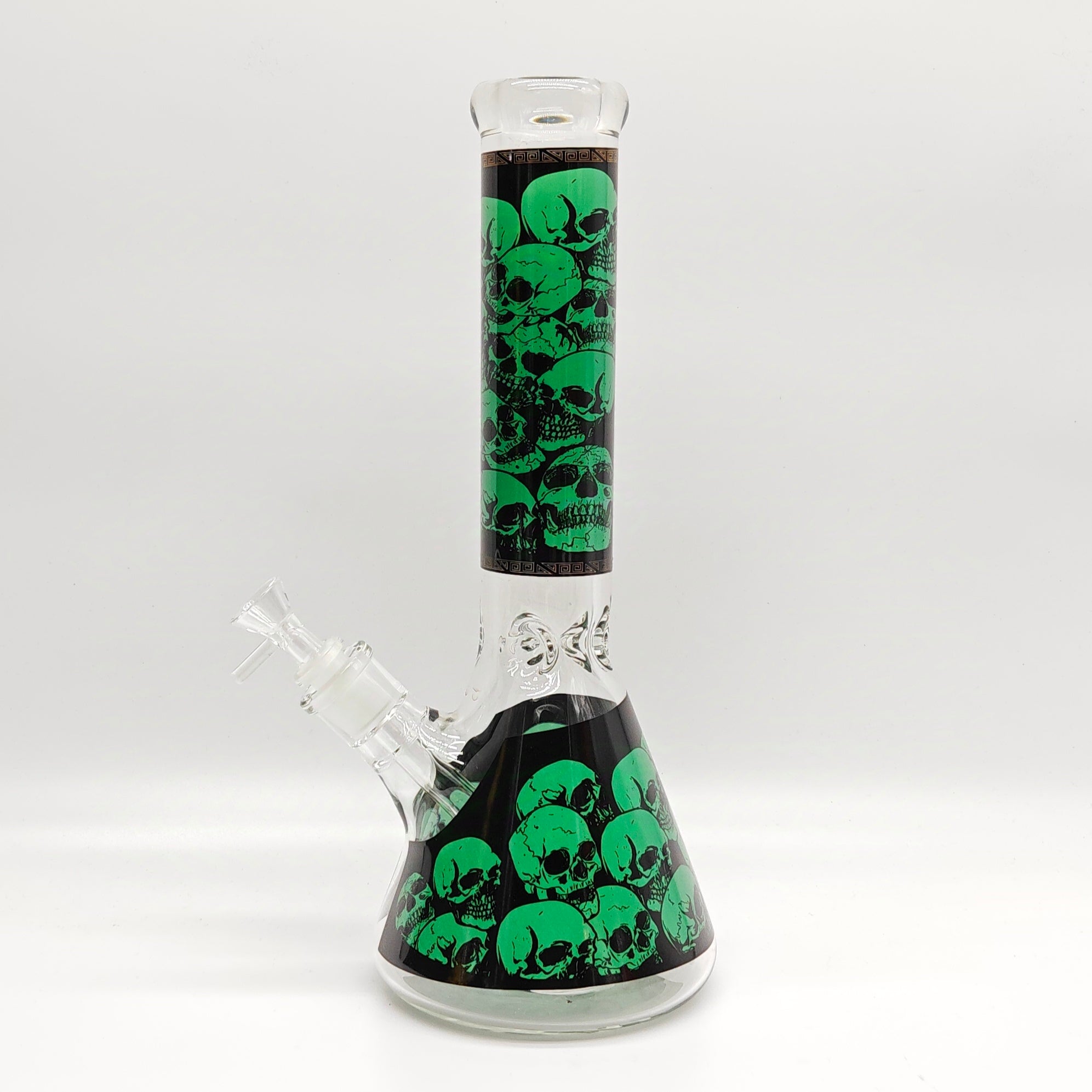 14" 7mm Skull Beaker Glass Bong [P8]