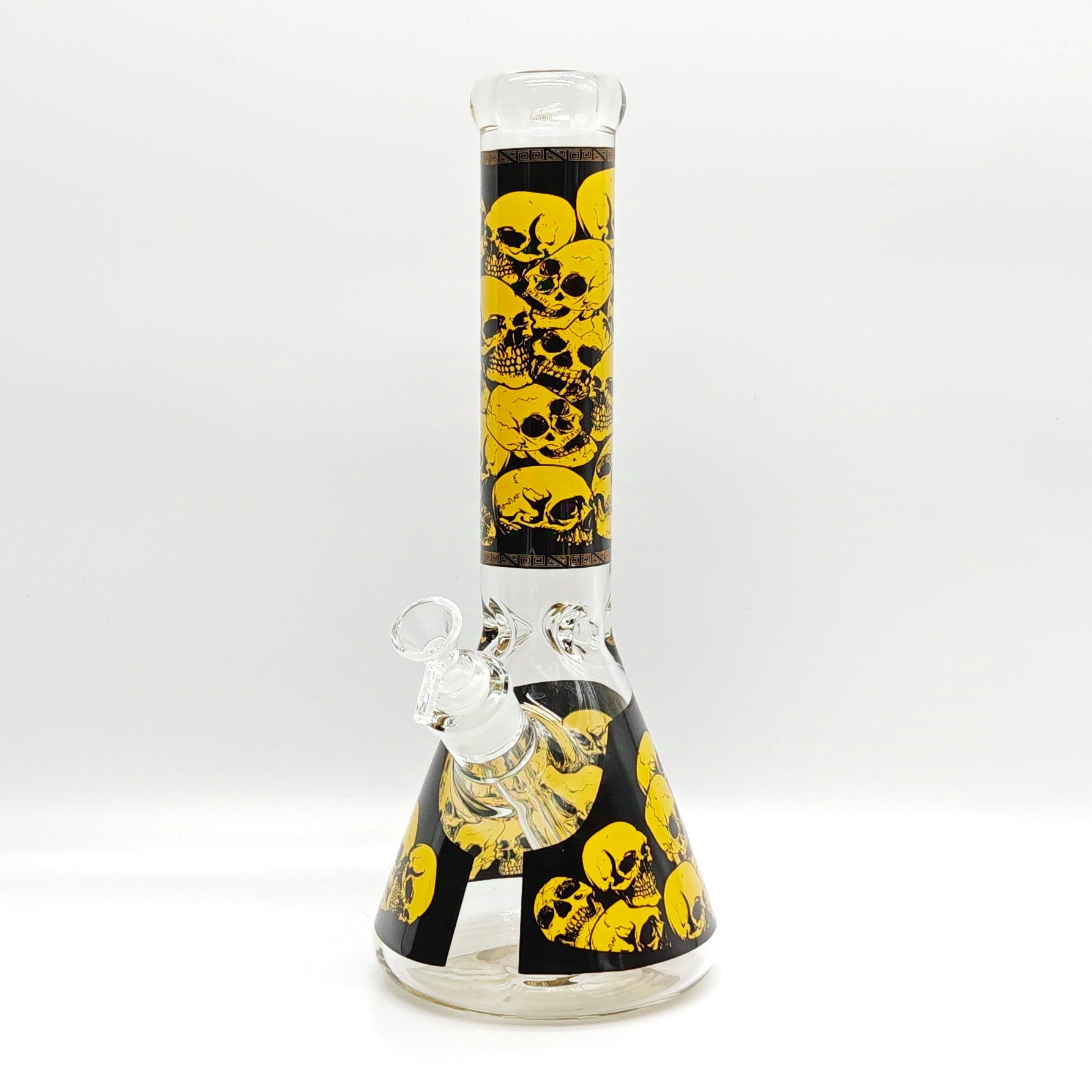 14" 7mm Skull Beaker Glass Bong [P8]