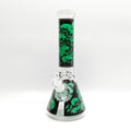 14" 7mm Skull Beaker Glass Bong [P8]