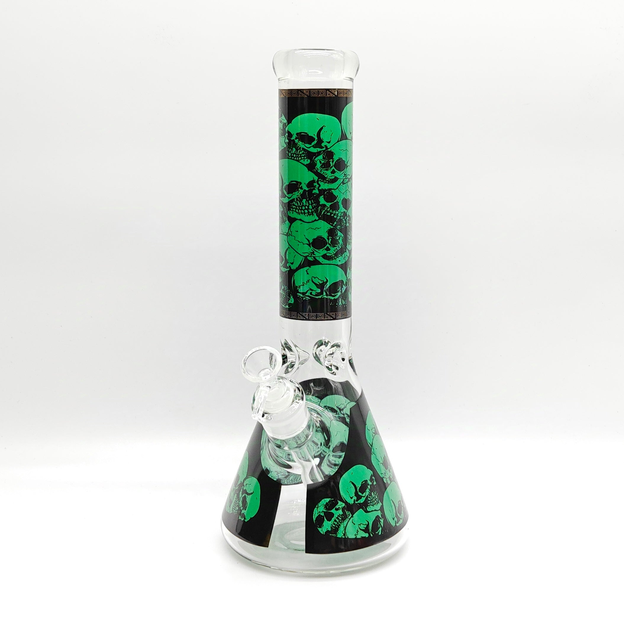 14" 7mm Skull Beaker Glass Bong [P8]