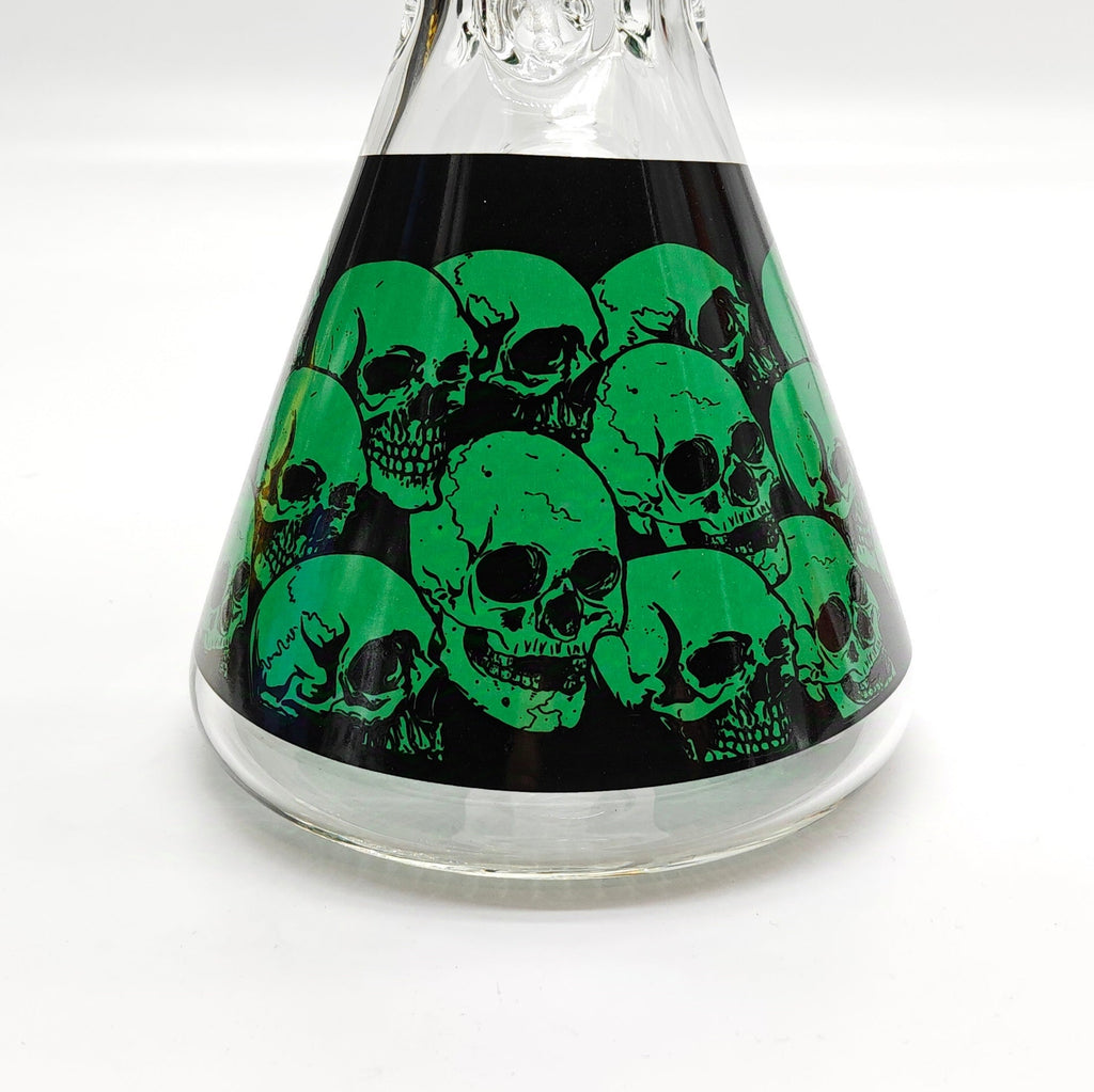 14" 7mm Skull Beaker Glass Bong [P8]