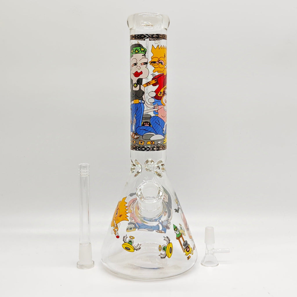 14" 7mm Novelty Design Beaker Glass Bong [240612]