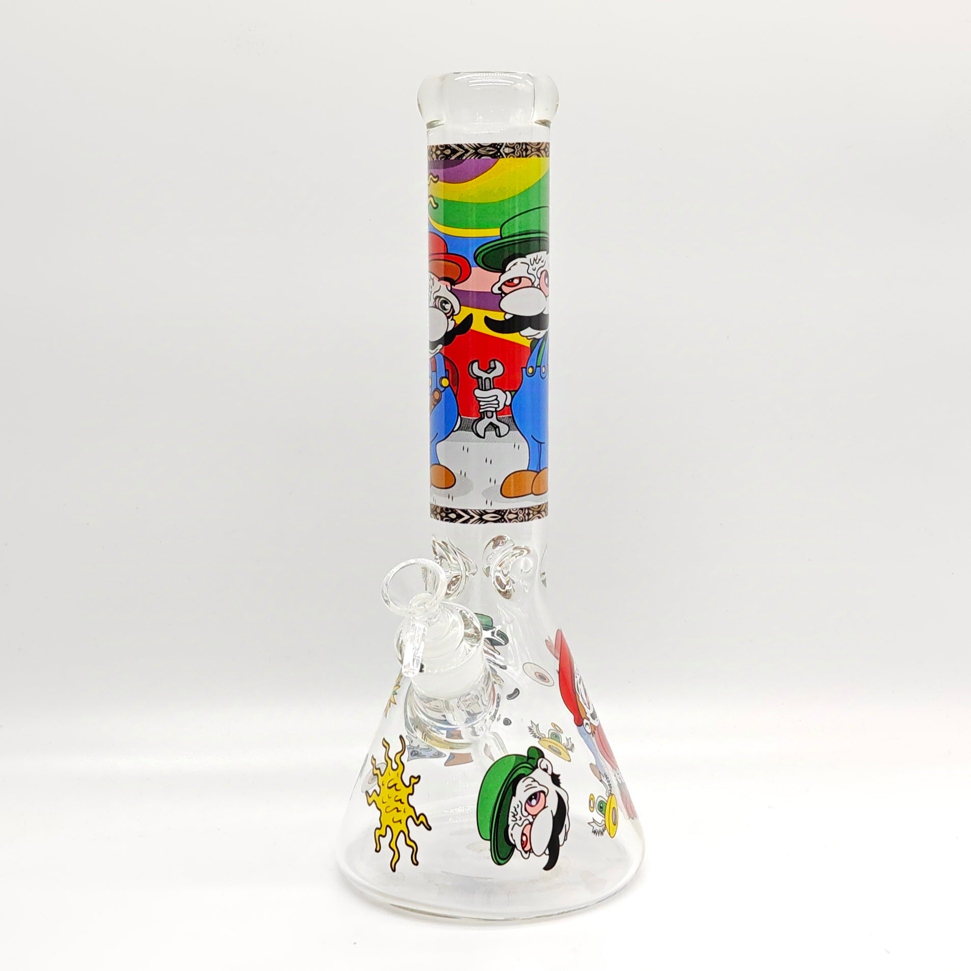 14" 7mm Novelty Design Beaker Glass Bong [240612]