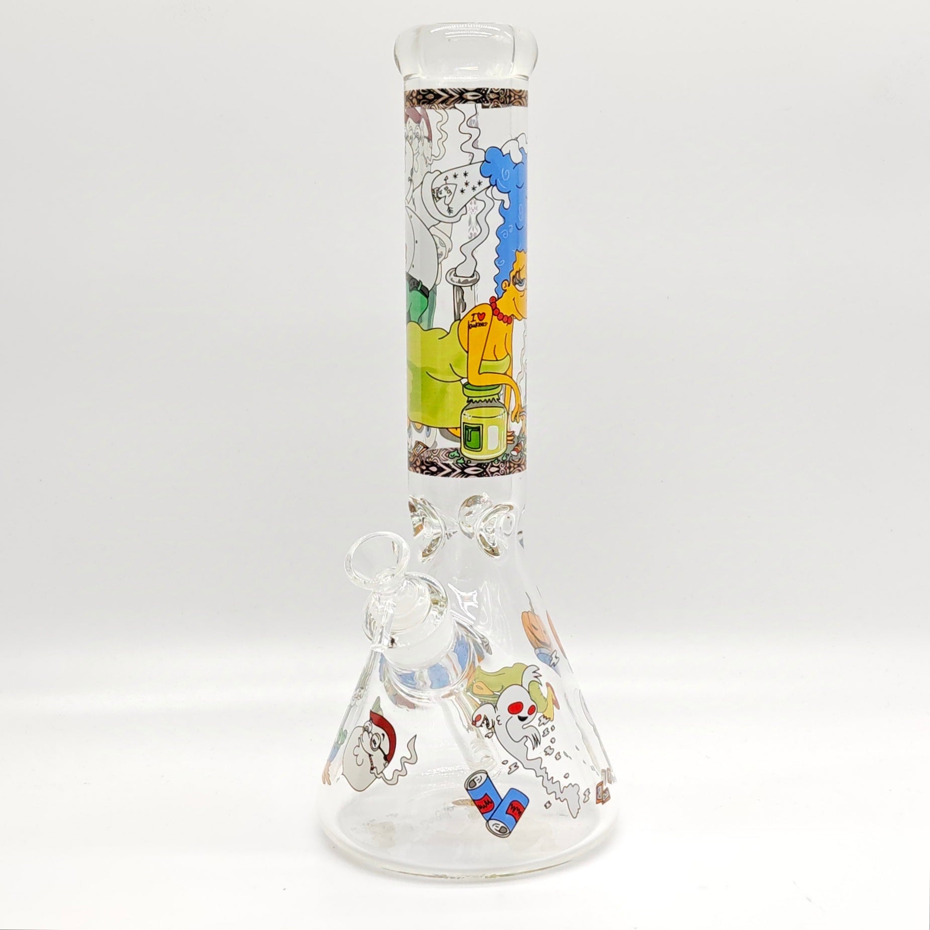 14" 7mm Novelty Design Beaker Glass Bong [240612]