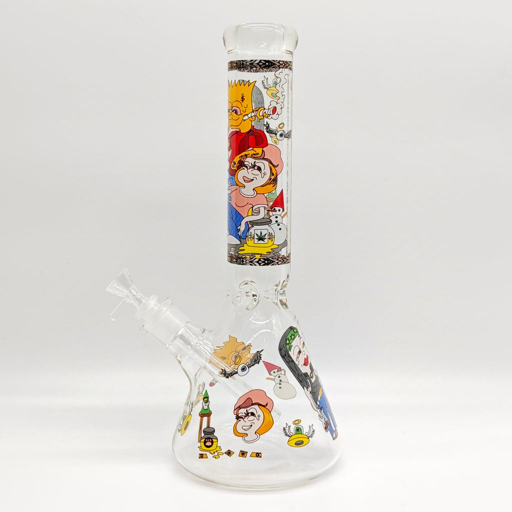 14" 7mm Novelty Design Beaker Glass Bong [240612]