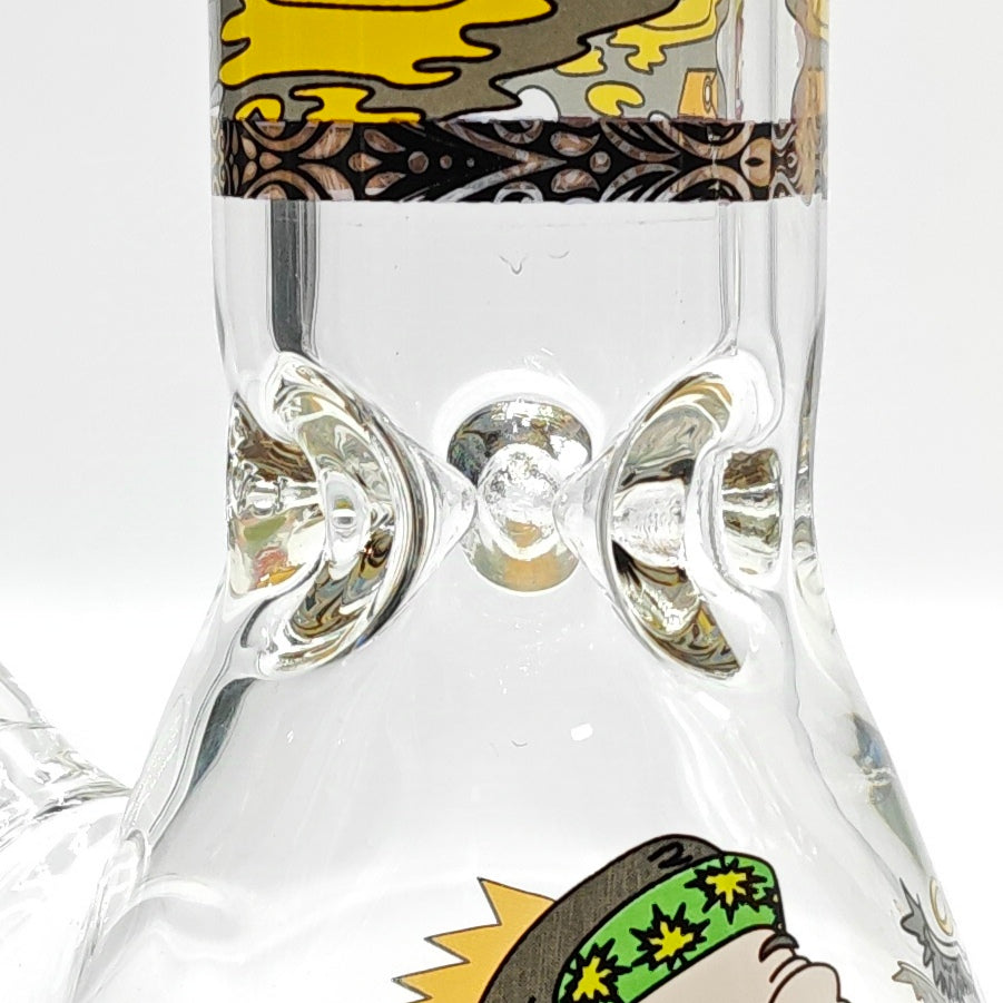 14" 7mm Novelty Design Beaker Glass Bong [240612]