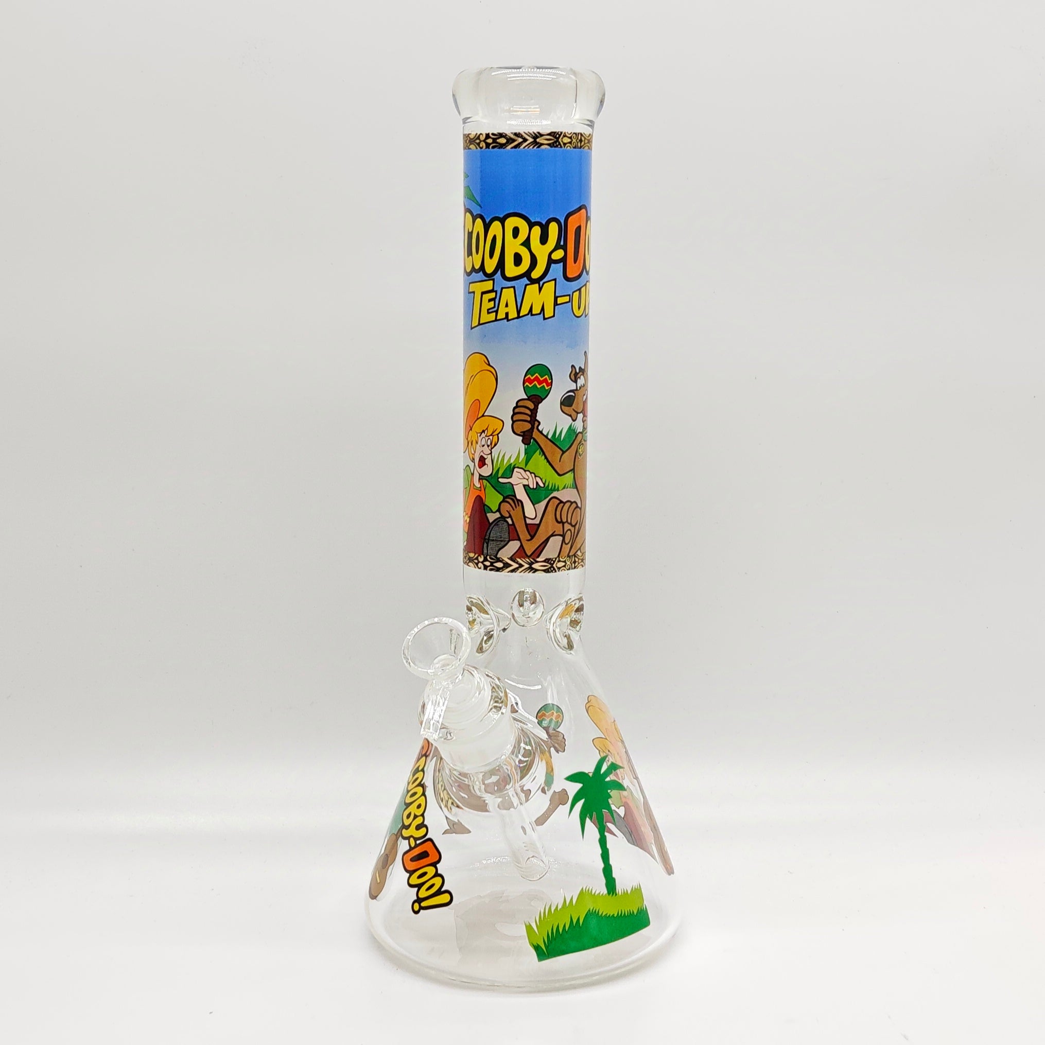 14" 7mm Cartoon Beaker Glass Bong [P22]