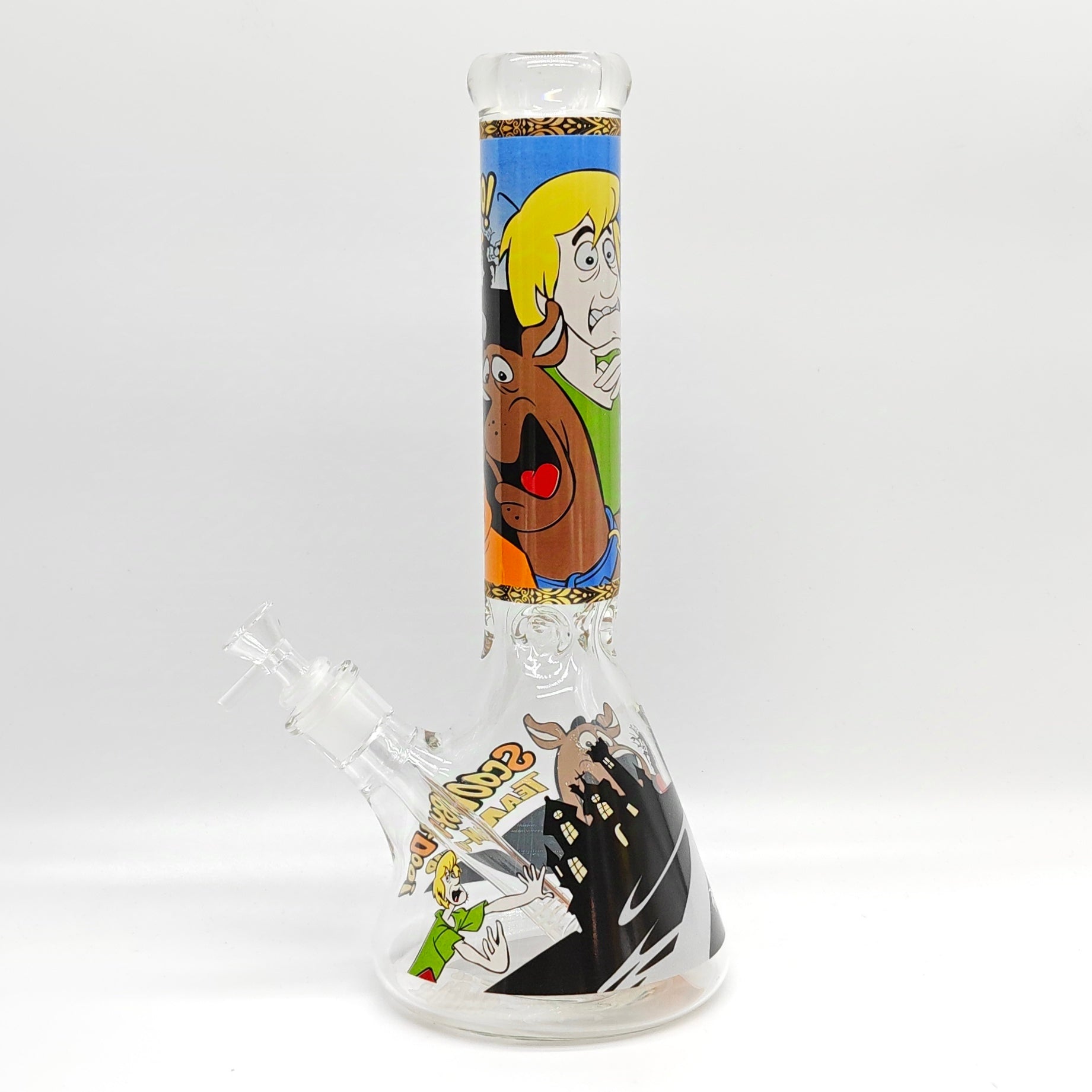 14" 7mm Cartoon Beaker Glass Bong [P22]