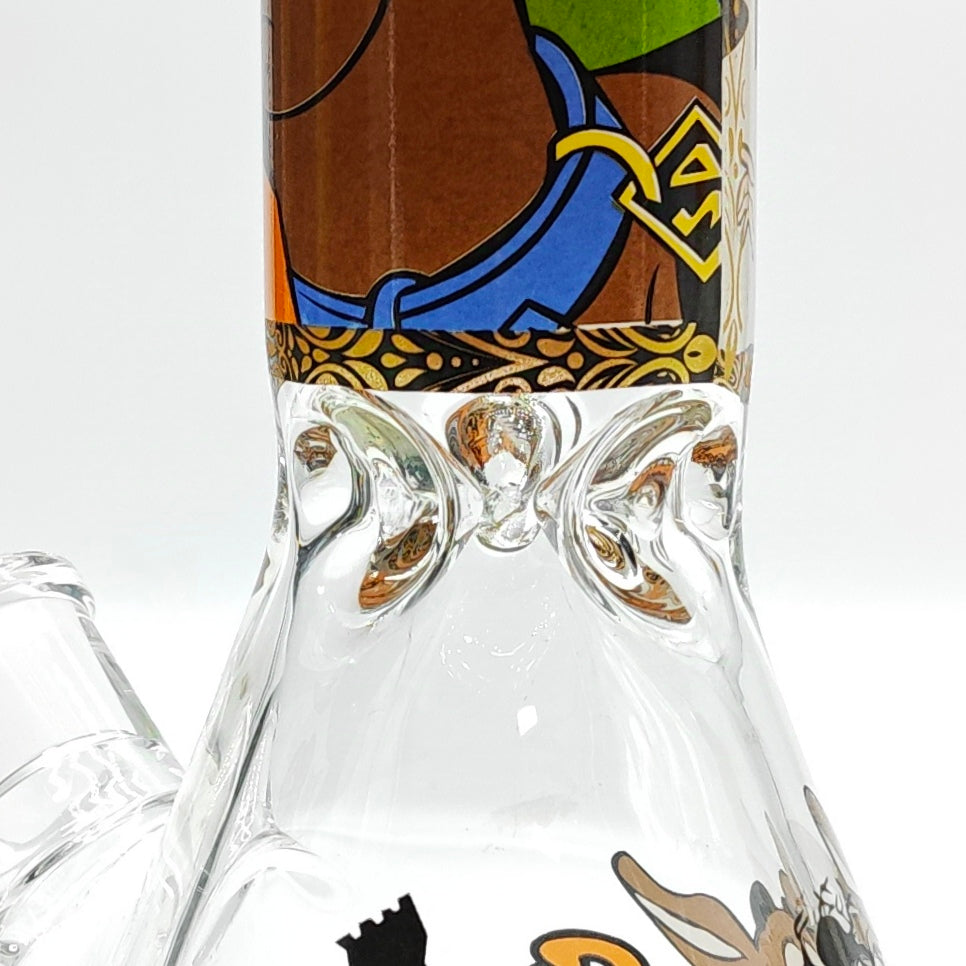 14" 7mm Cartoon Beaker Glass Bong [P22]