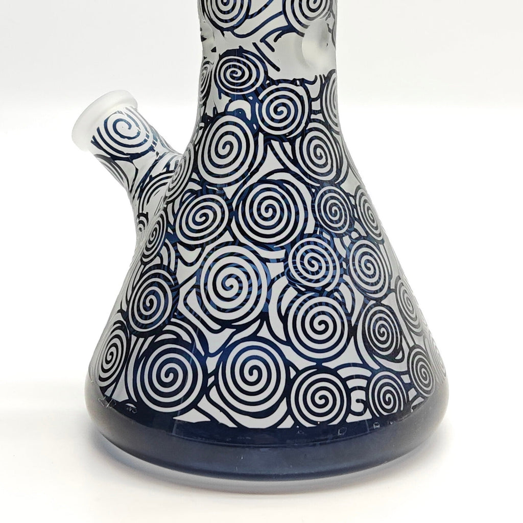 14" 5mm Abstract Design Beaker Glass Bong [LOT0072]