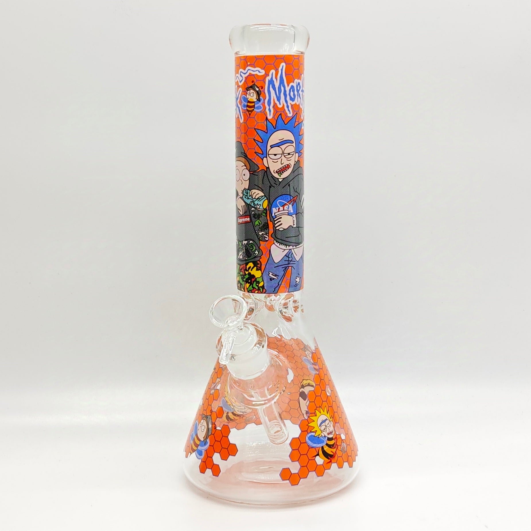 14" 7mm R&M Cartoon Beaker Glass Bong [P29]