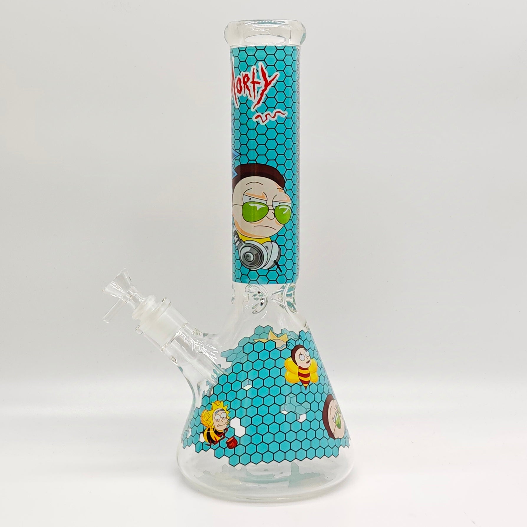 14" 7mm R&M Cartoon Beaker Glass Bong [P29]