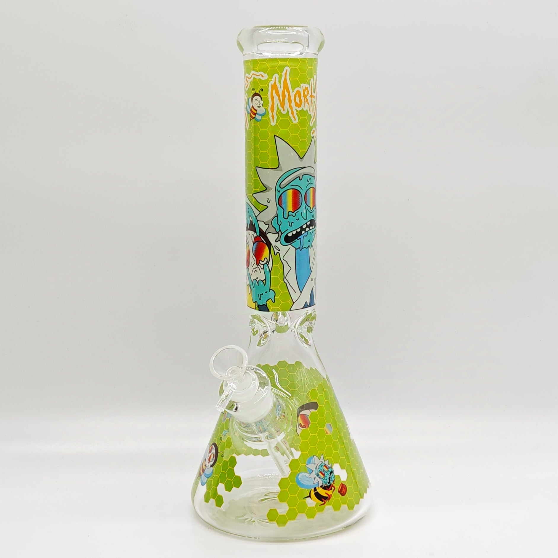 14" 7mm R&M Cartoon Beaker Glass Bong [P29]