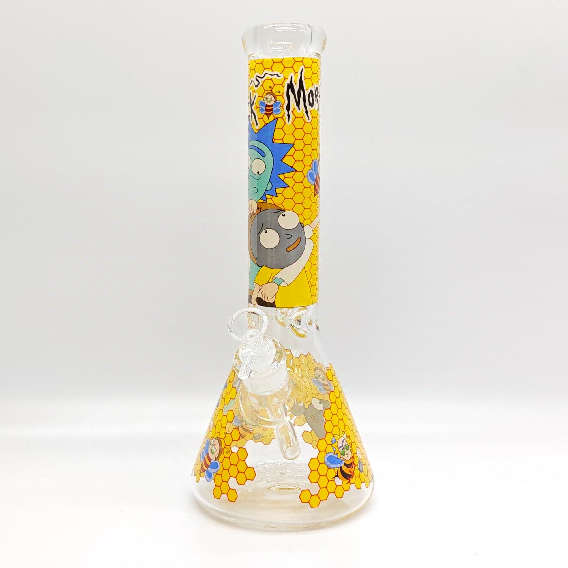 14" 7mm R&M Cartoon Beaker Glass Bong [P29]
