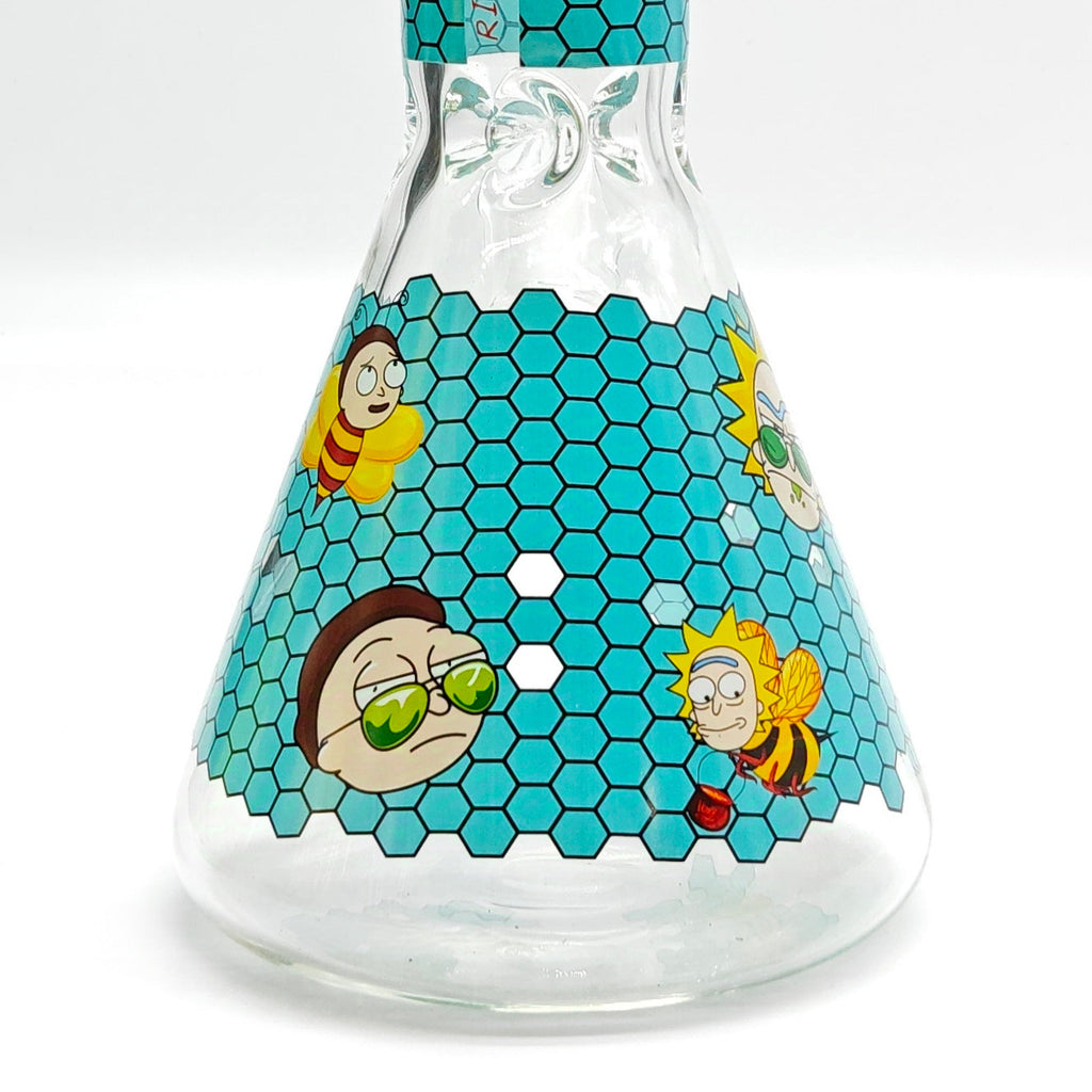 14" 7mm R&M Cartoon Beaker Glass Bong [P29]