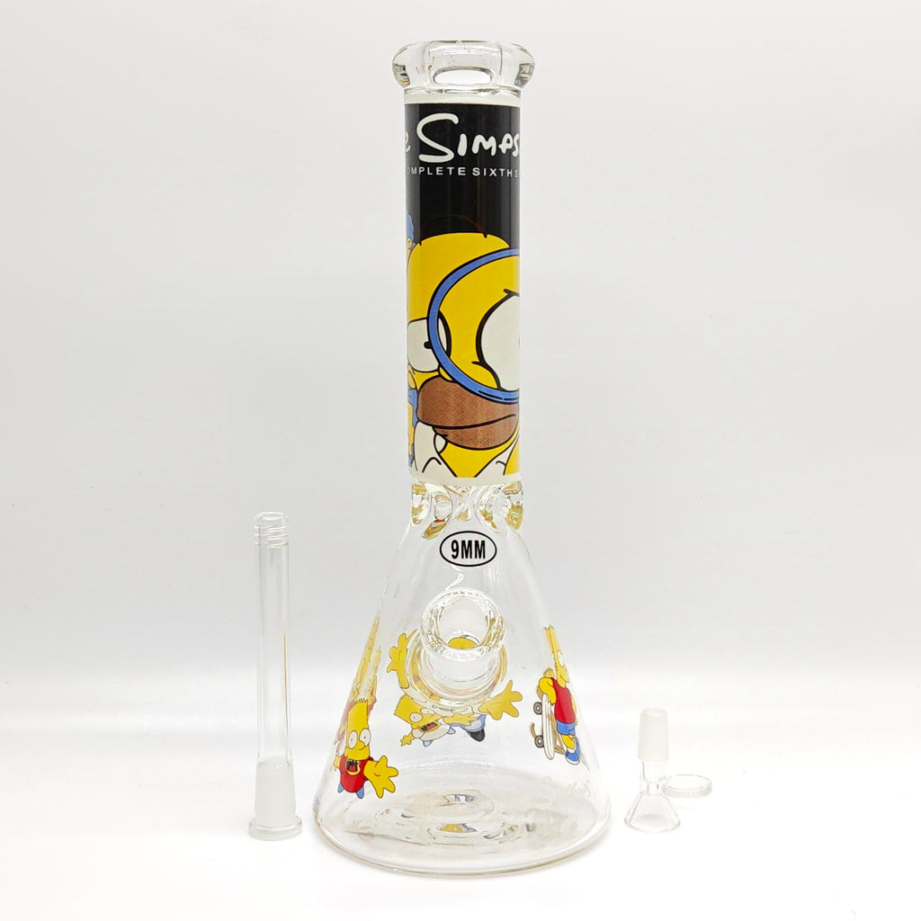 14" 9mm Cartoon Beaker Glass Bong [145009P]