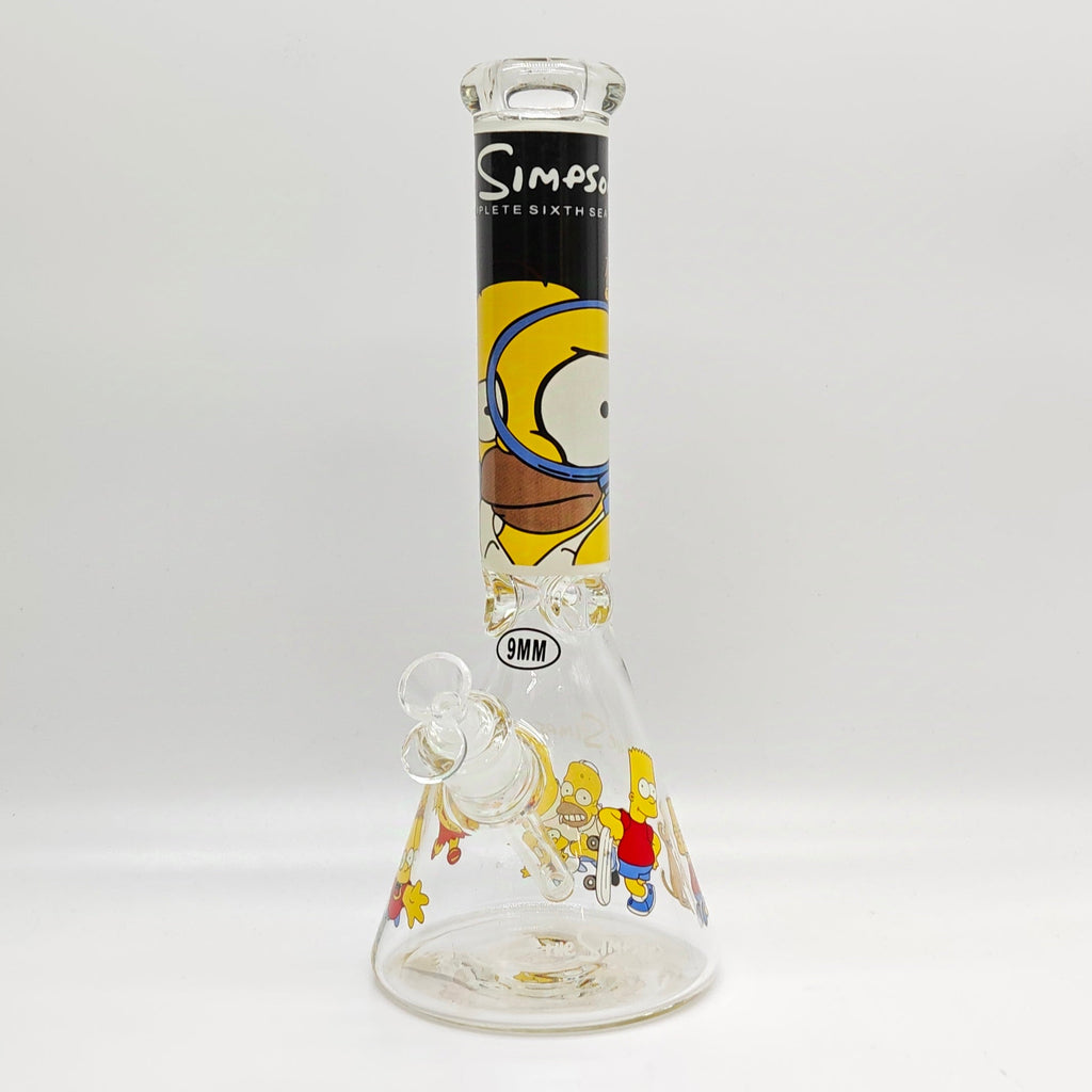 14" 9mm Cartoon Beaker Glass Bong [145009P]