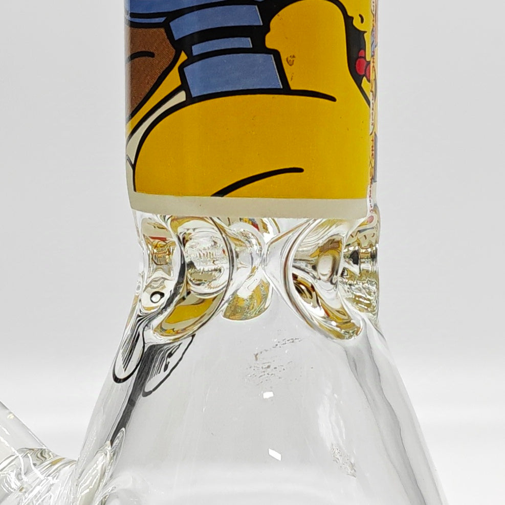 14" 9mm Cartoon Beaker Glass Bong [145009P]