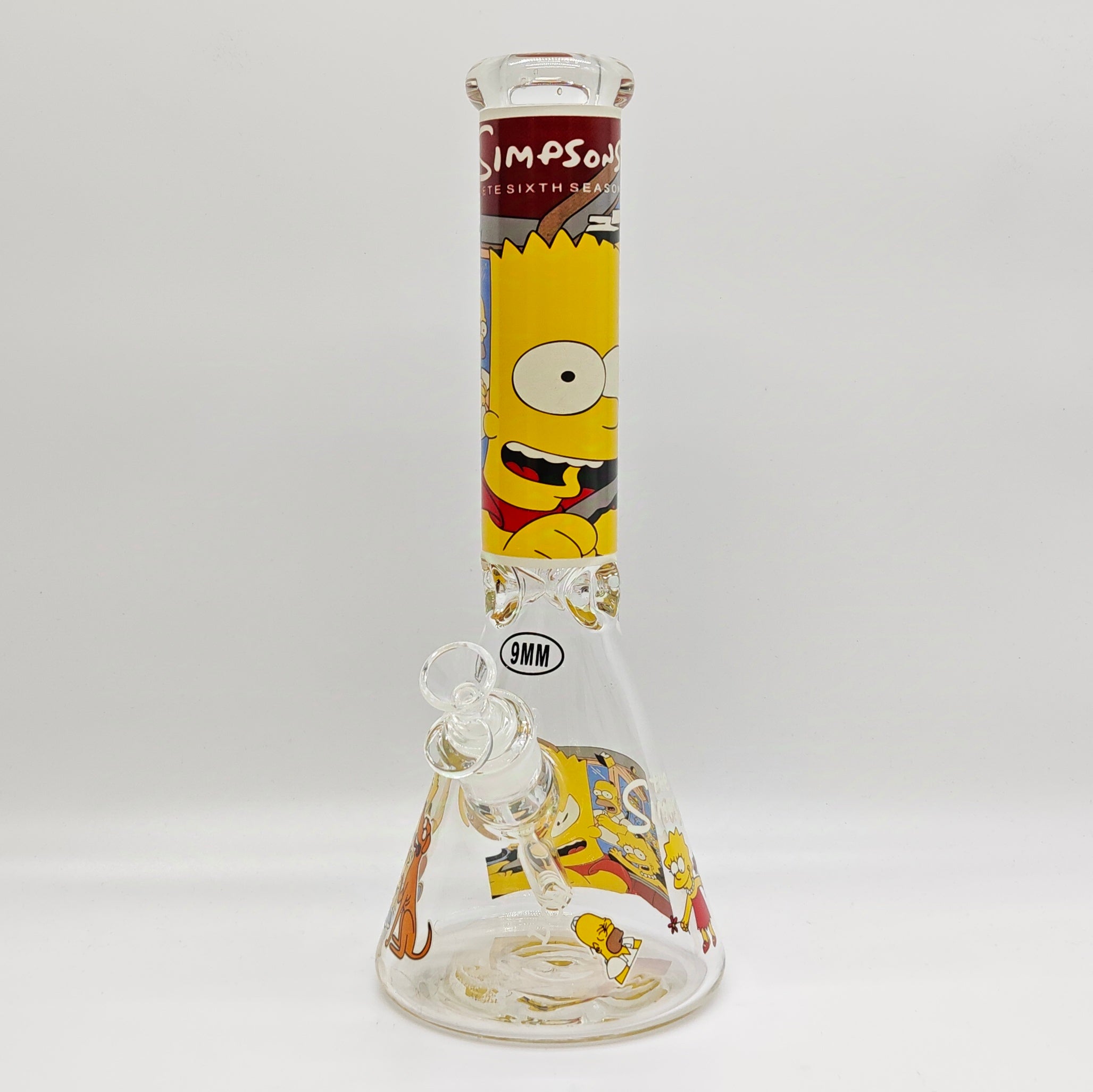 14" 9mm Cartoon Beaker Glass Bong [145009P]