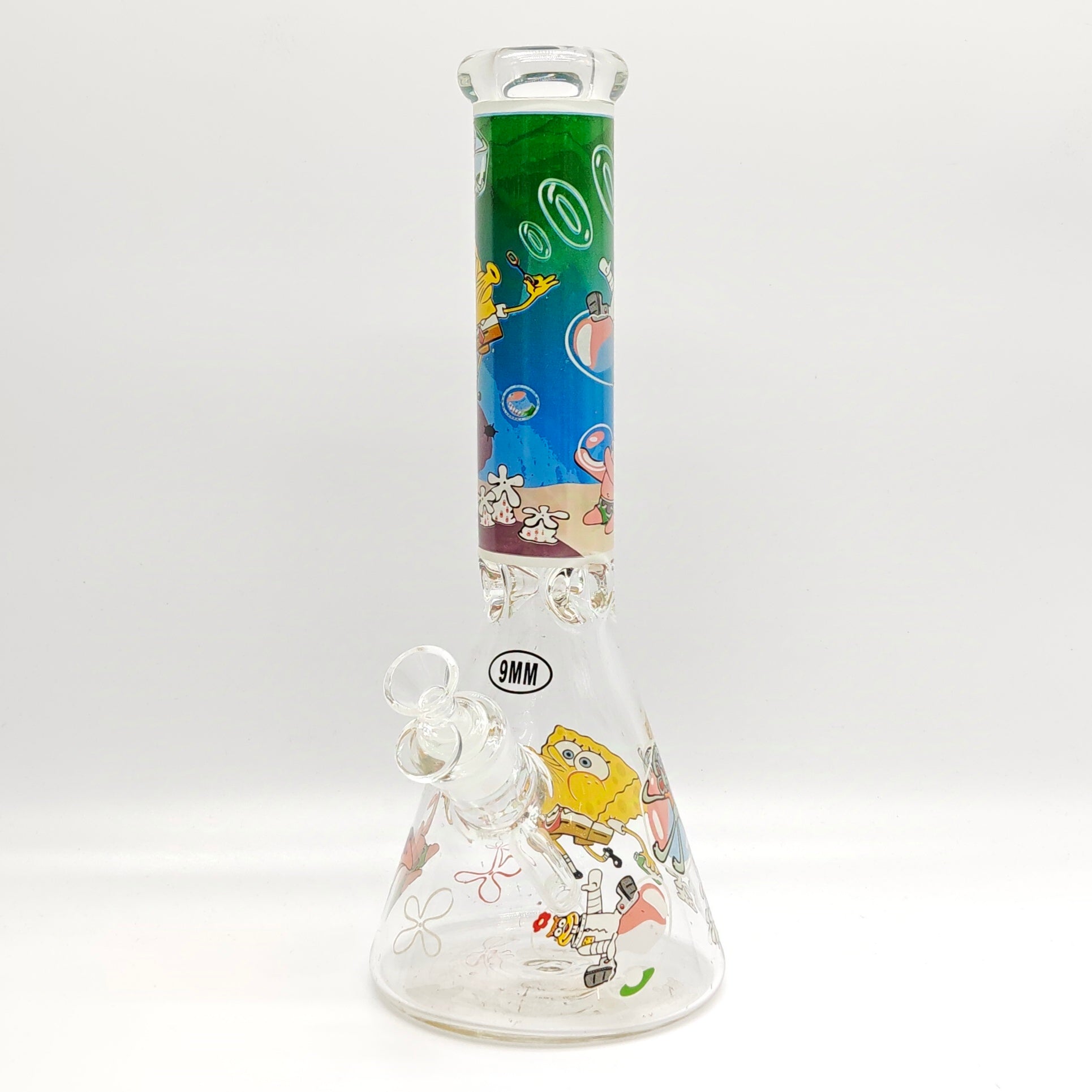 14" 9mm Cartoon Beaker Glass Bong [145009P]