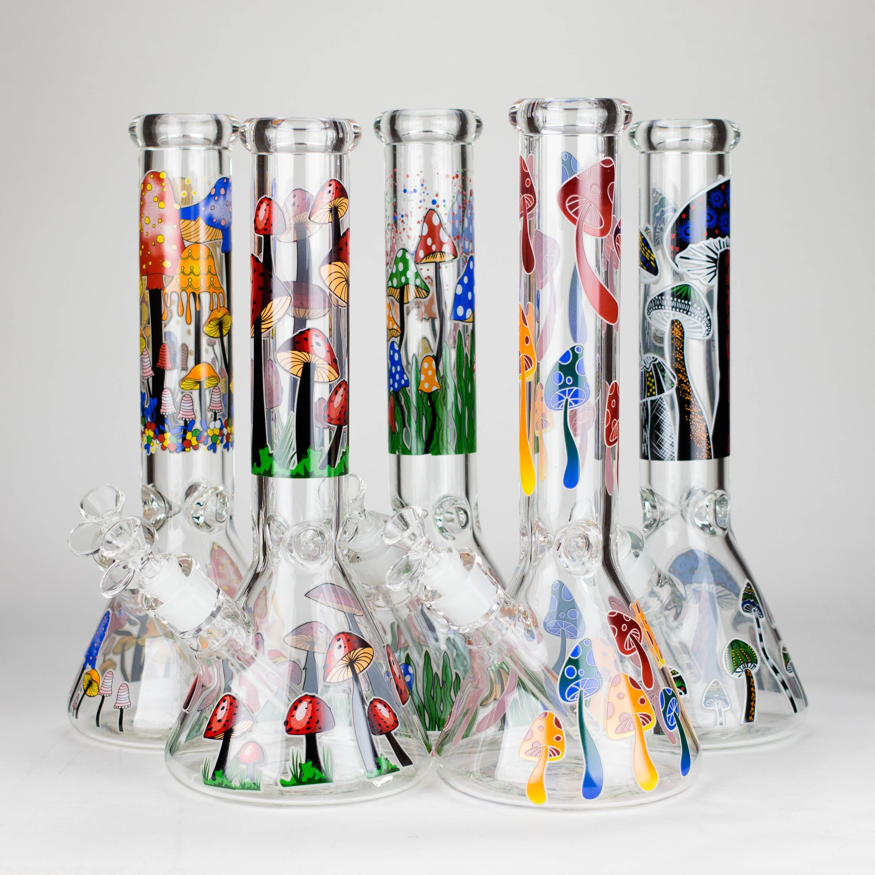 Z14" 7 mm Glass Bong With Magic Mushroom Design