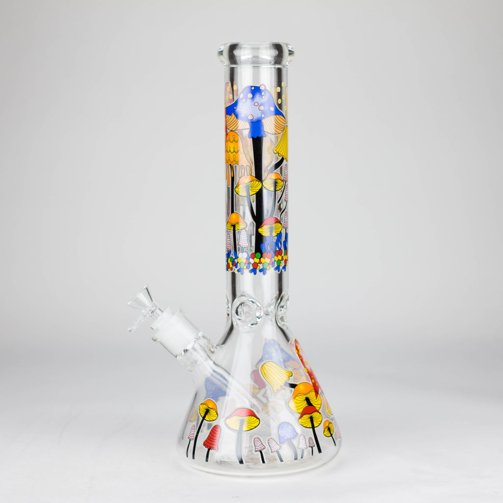 Z14" 7 mm Glass Bong With Magic Mushroom Design