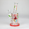 Z7" Color accented  Glass Bong With Perc- Mushroom Design