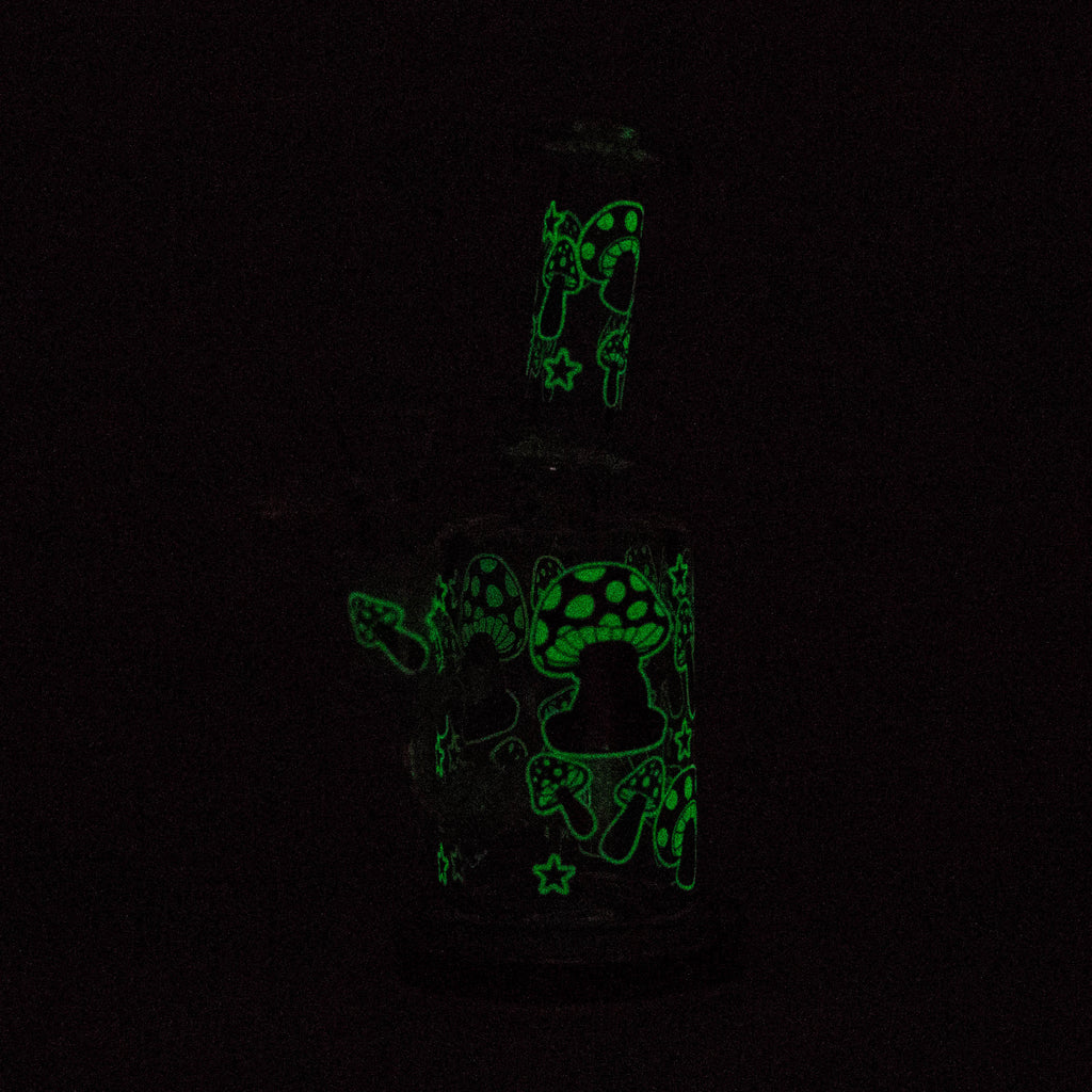 Z7" Color accented  Glass Bong With Perc- Mushroom Design