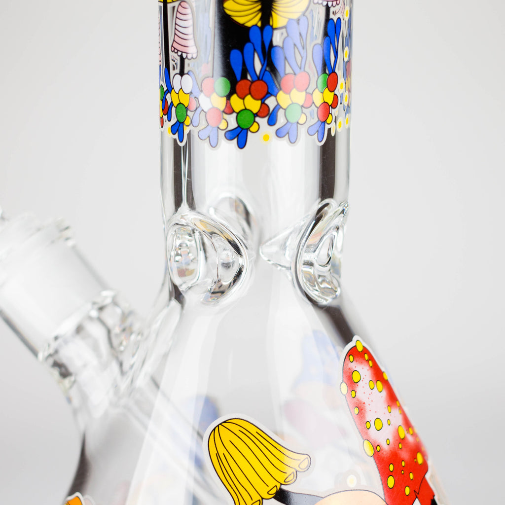 Z14" 7 mm Glass Bong With Magic Mushroom Design